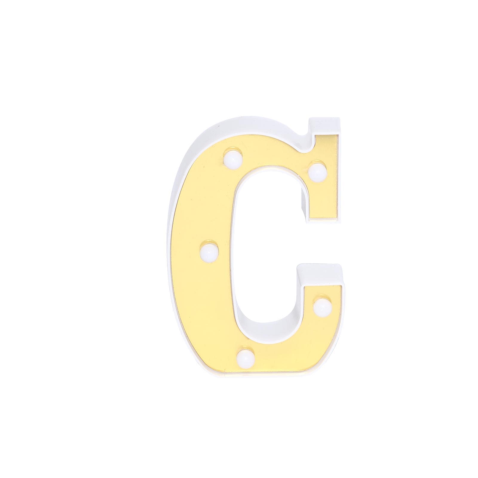 3D Marquee Letter C Warm White 5 LED Lights Gold - Chic Light-Up Decor for Events 6