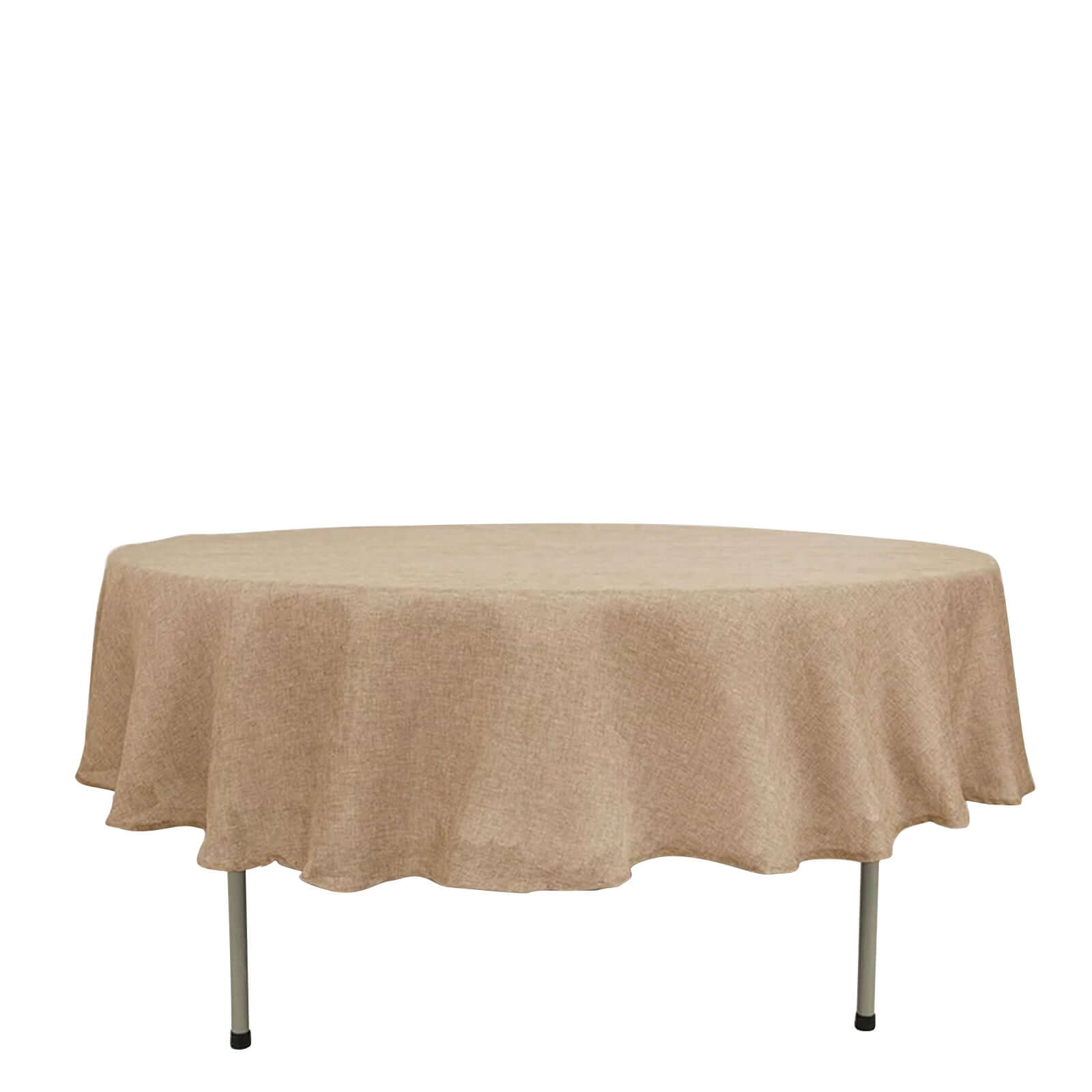 Faux Burlap Jute 90 Round Tablecloth Natural - Rustic Event Table Linen