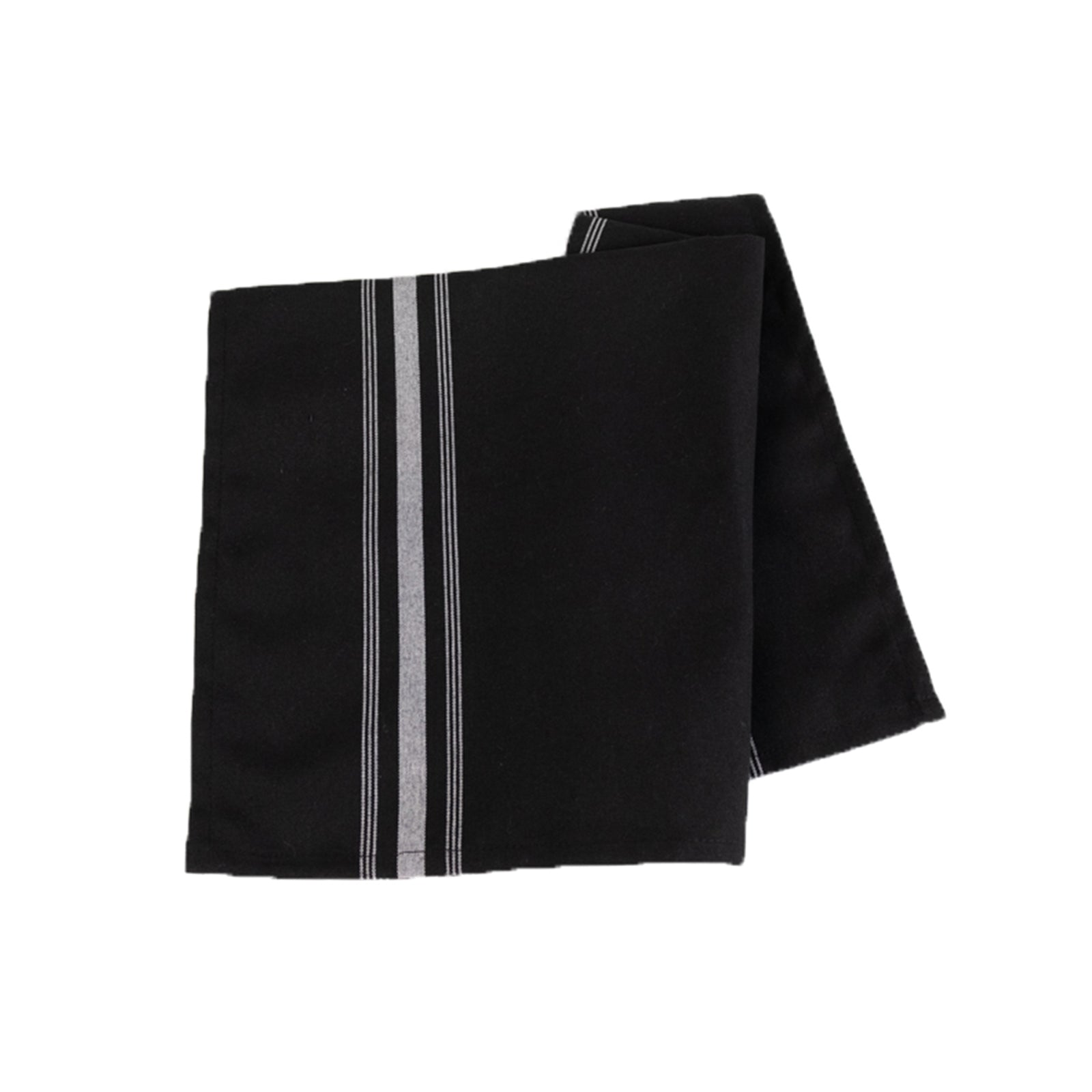 10 Pack Premium Spun Polyester 18x22 Napkins Black/White Bistro Style - Highly Absorbent Cotton-Like Feel Cloth Napkins