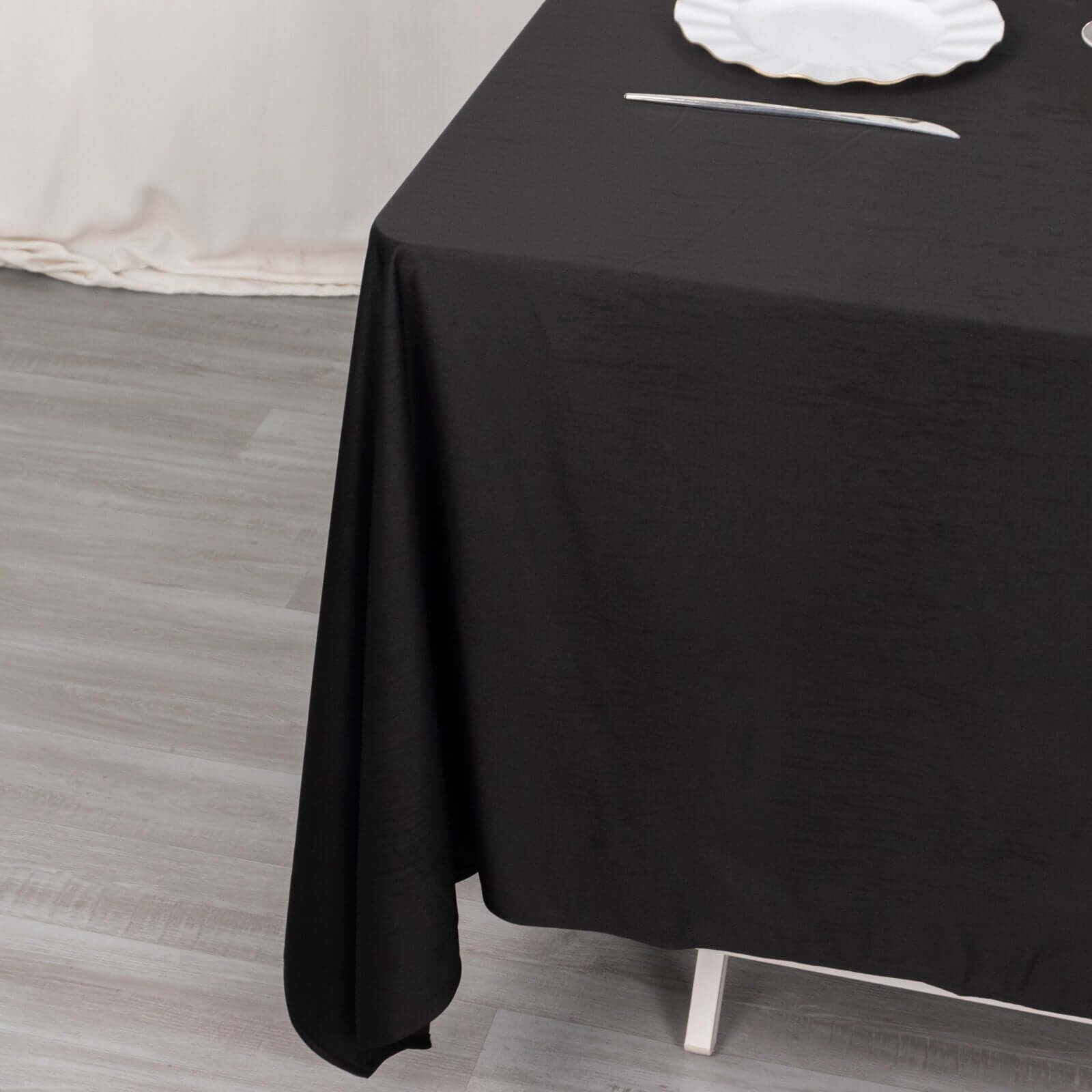 Premium Scuba 70x70 Table Overlay Square Tablecloth Black - Wrinkle Free & Stain Resistant Table Cover