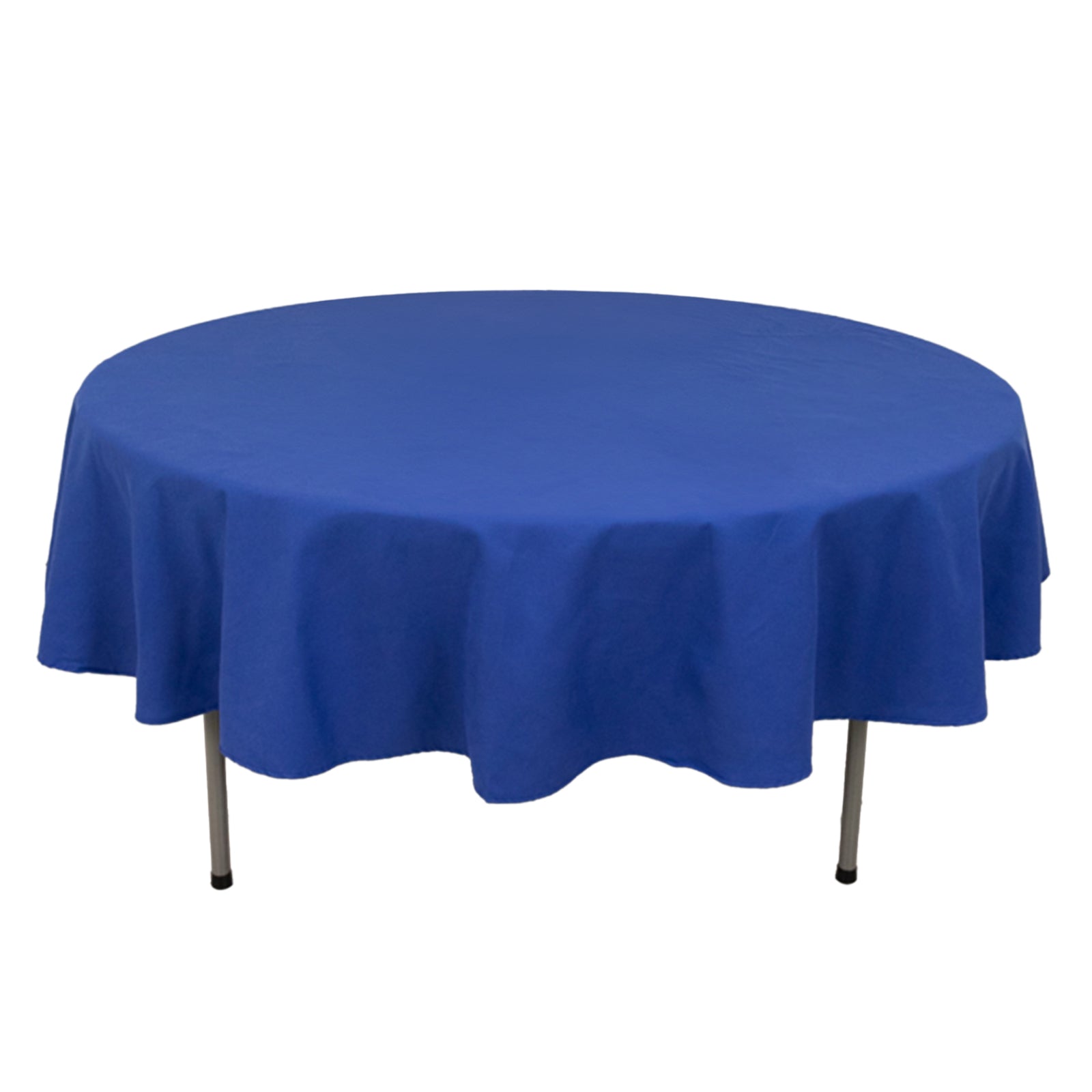 Cotton Blend 90 Round Tablecloth Royal Blue - Wrinkle-Resistant Table Cover