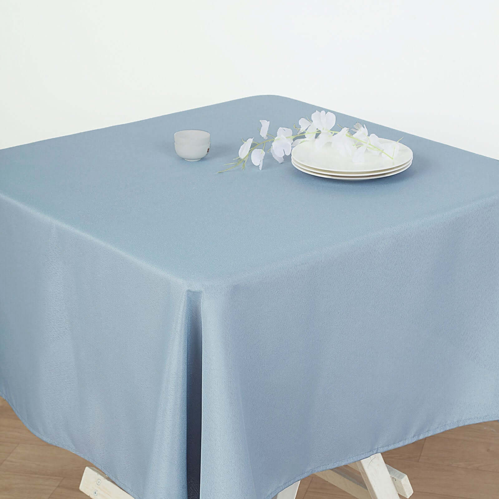 Polyester Square 70x70 Tablecloth Dusty Blue - Wrinkle-Resistant & Durable Table Cover