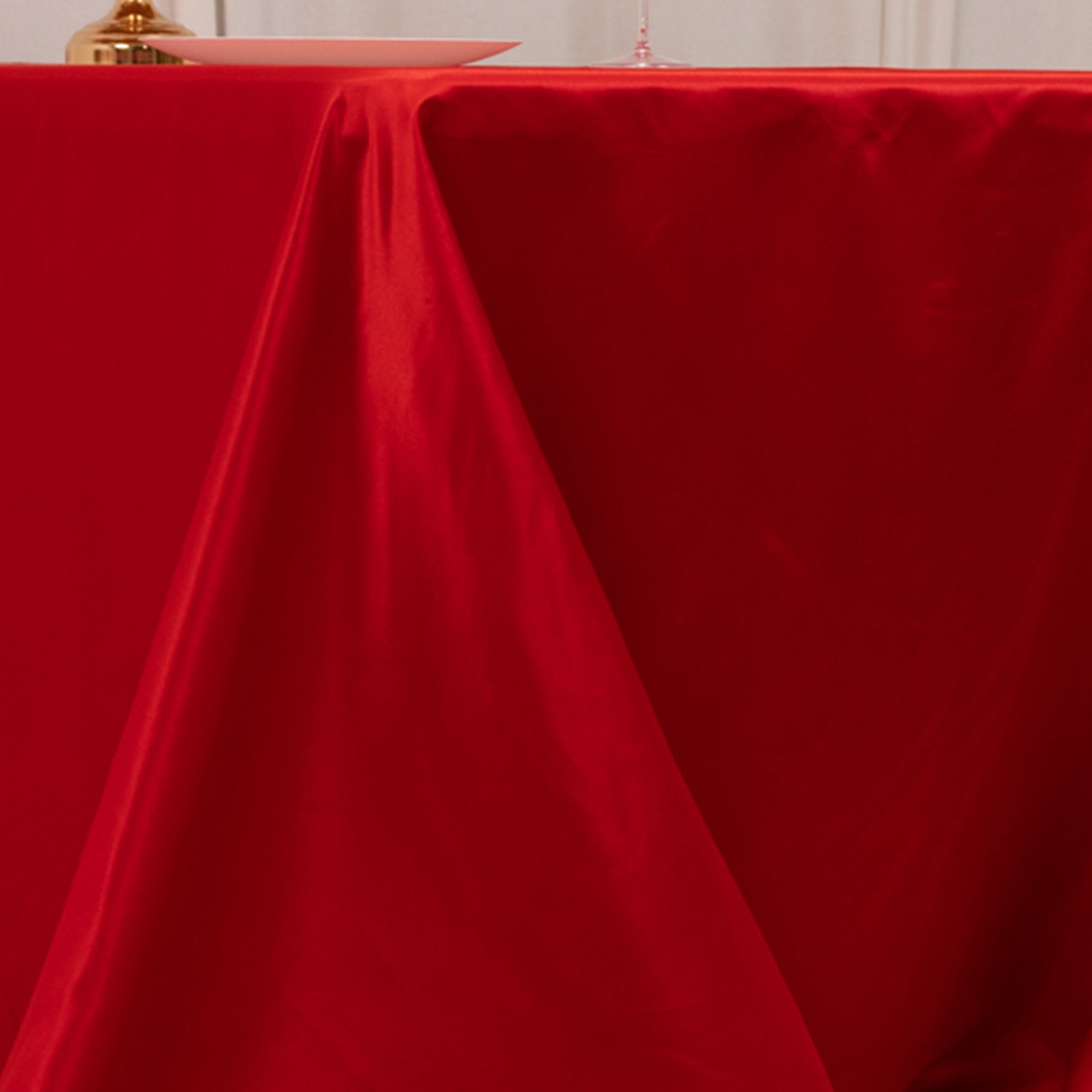 Lamour Satin 90x132 Rectangle Tablecloth Red - Soft & Silk-Like Seamless Table Cover