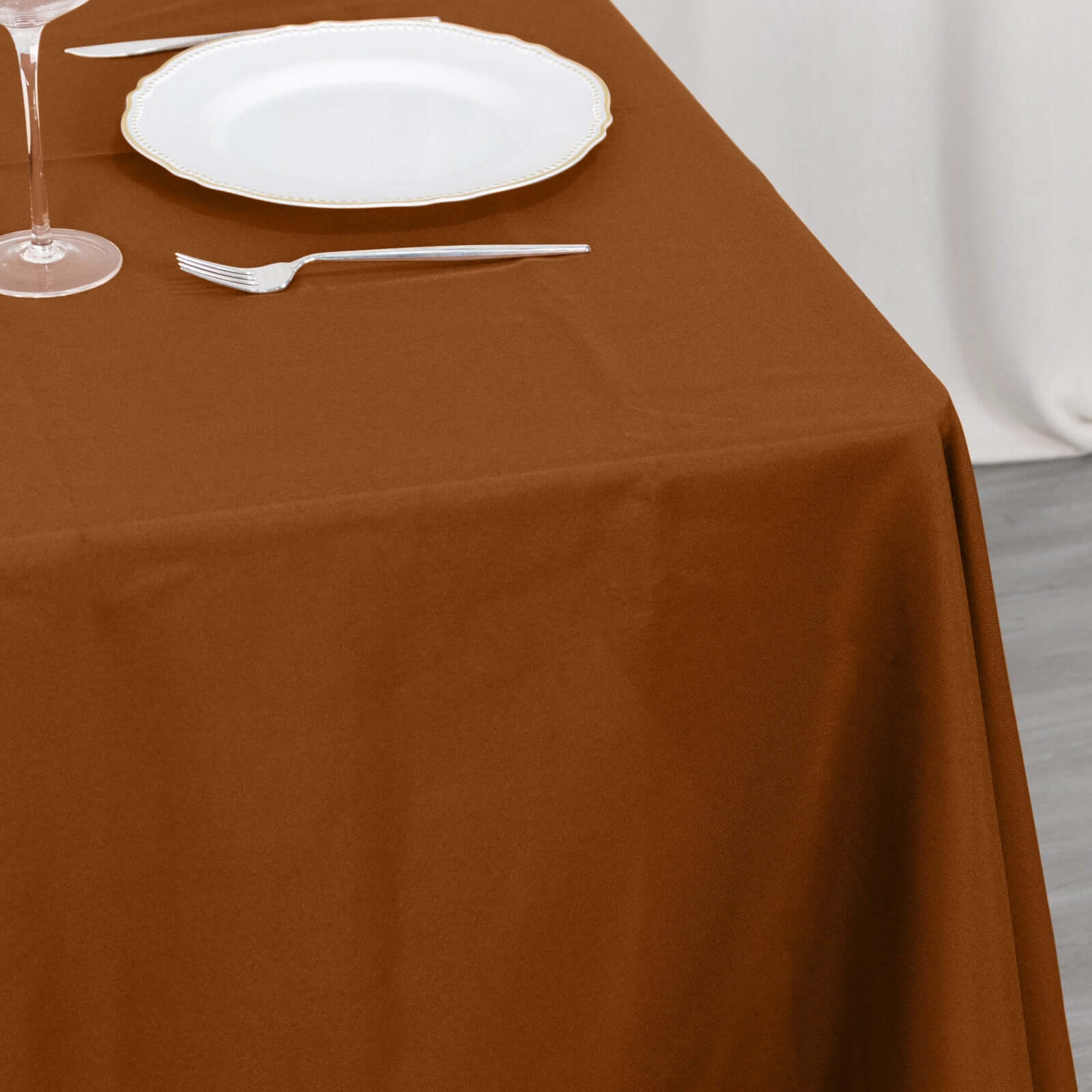 Polyester 70x70 Table Overlay Square Tablecloth Cinnamon Brown - Wrinkle-Resistant & Durable Table Cover