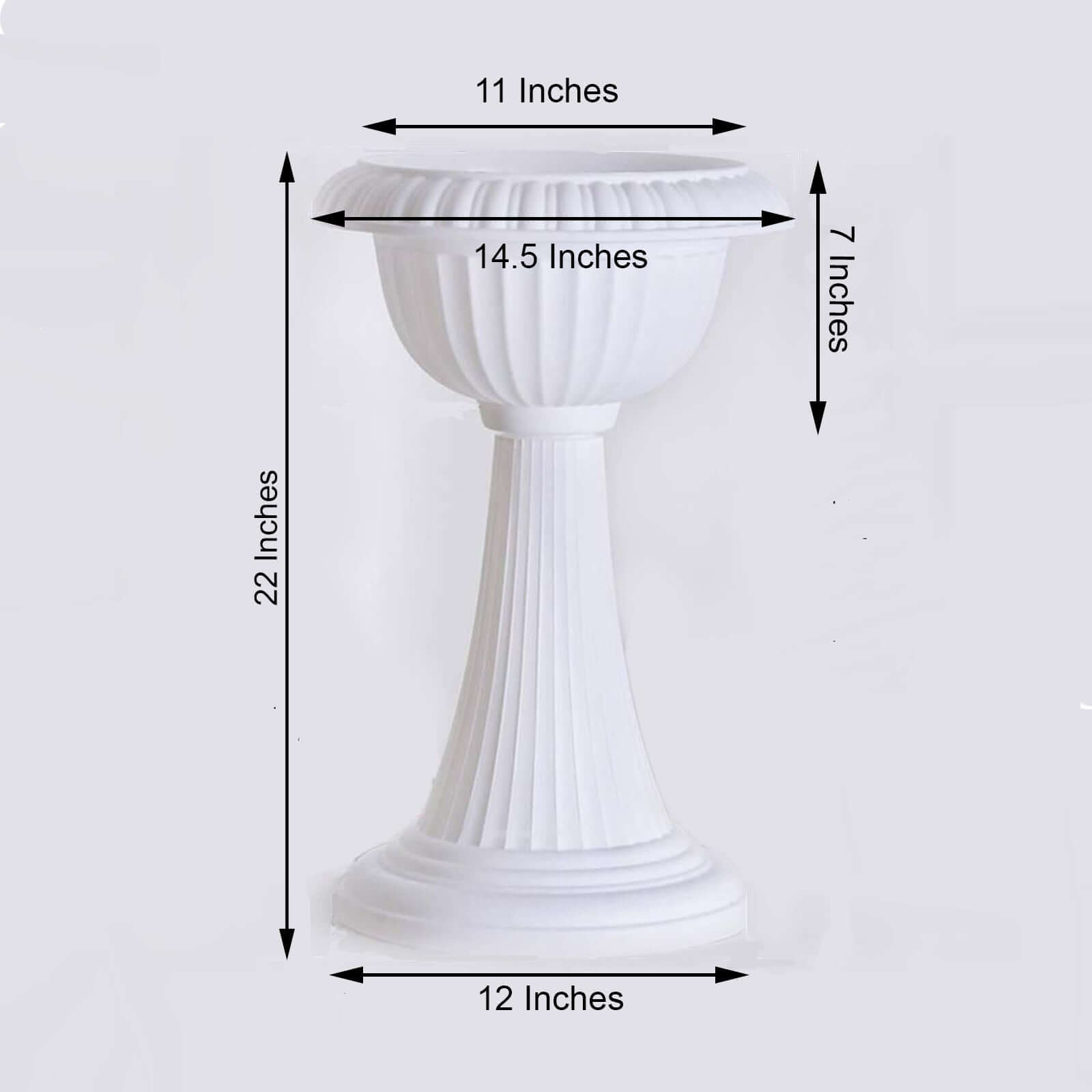 4 Pack White Italian Inspired Pedestal Stand Flower Plant Pillar - 22 Tall PVC