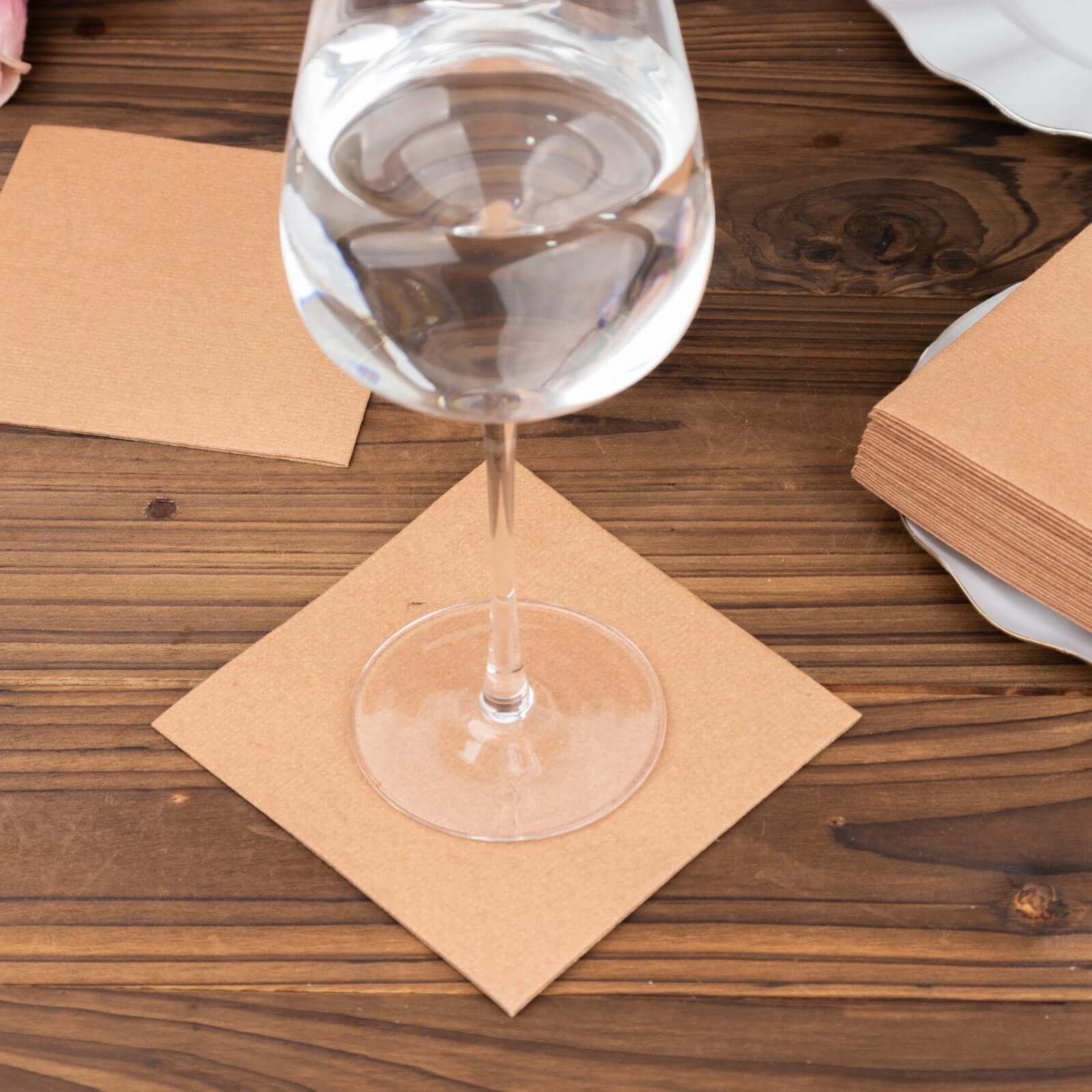 20-Pack Paper Linen-Like Cocktail Napkins Terracotta (Rust) - Disposable 5x5 Airlaid Soft Napkins