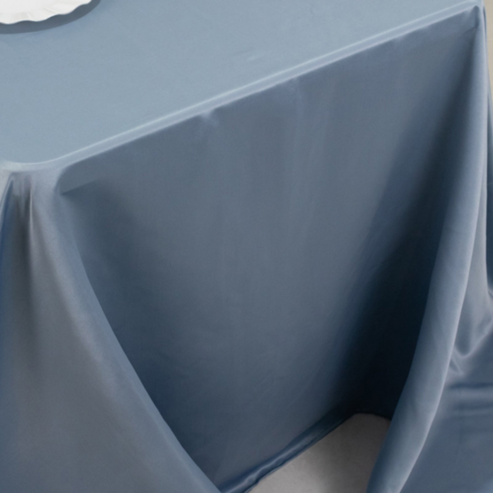 Lamour Satin 90x132 Rectangle Tablecloth Dusty Blue - Soft & Silk-Like Seamless Table Cover