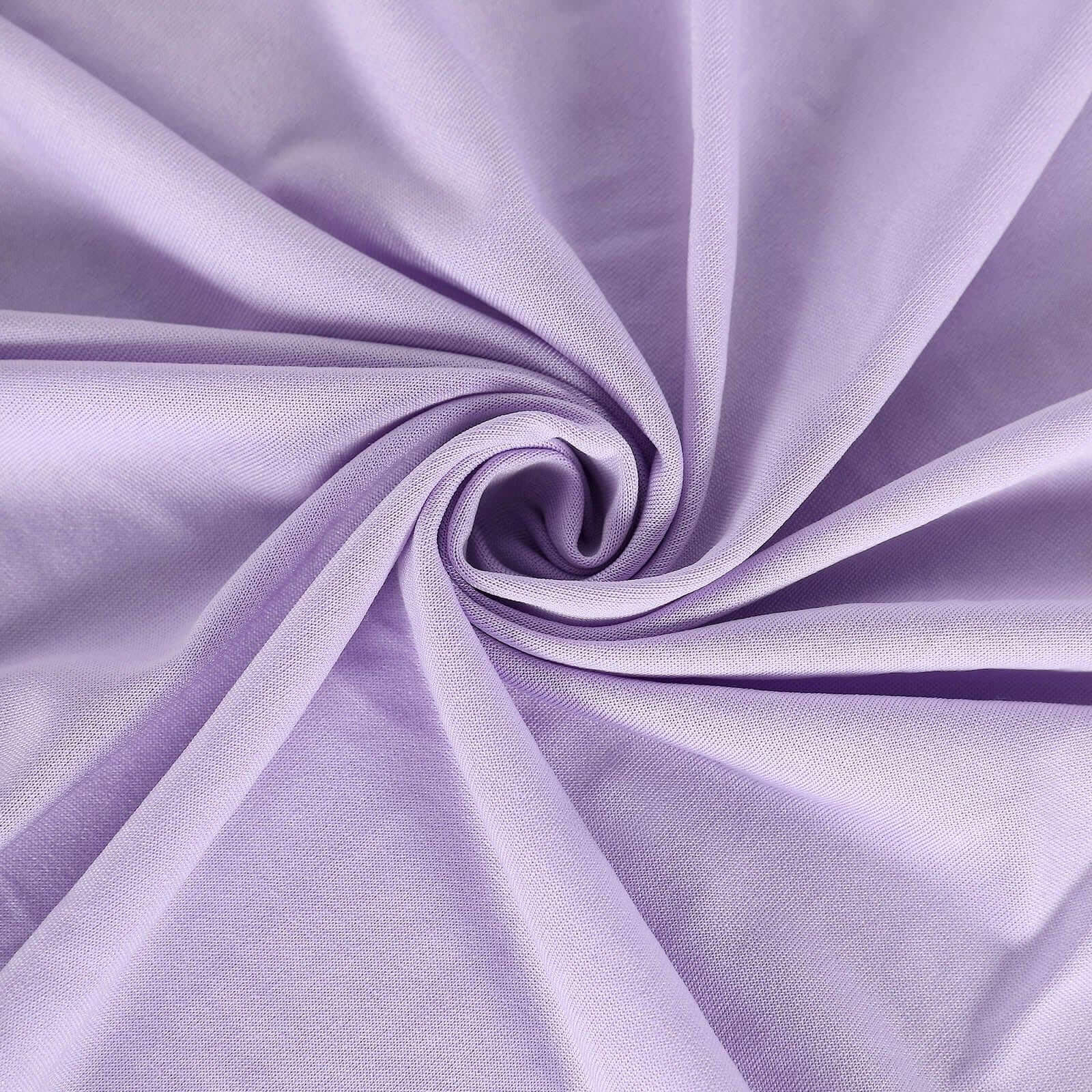 Lavender Lilac 4-Way Stretch Spandex Event Curtain Drapes, Wrinkle Free Backdrop Event Panel with Rod Pockets - 5ftx14ft