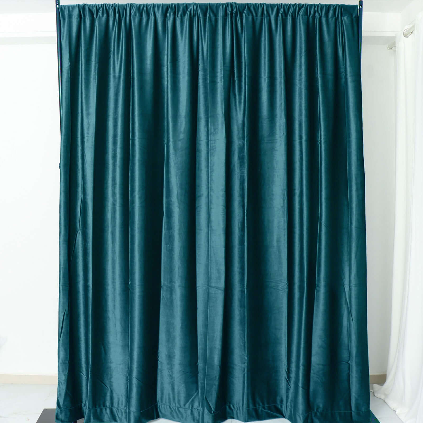 8ftx8ft Peacock Teal Premium Smooth Velvet Event Curtain Drapes, Privacy Backdrop Event Panel with Rod Pocket