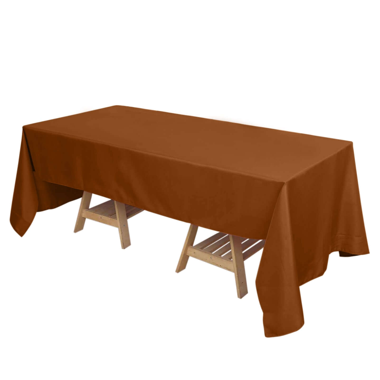 Polyester 72x120 Rectangle Tablecloth Cinnamon Brown - Durable and Stylish Table Cover