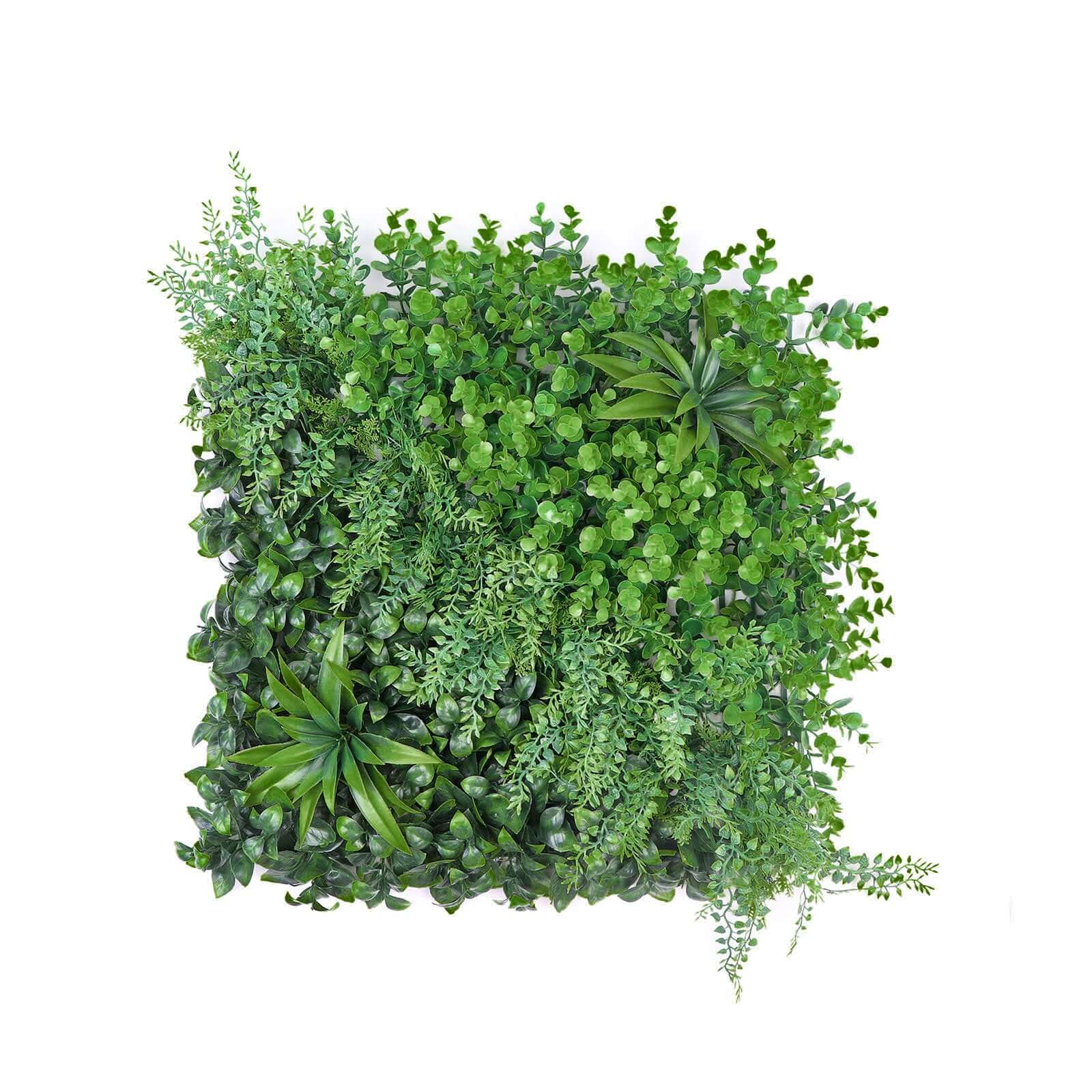 13 Sq. ft. Artificial Boxwood Fern Greenery Garden Wall, Grass Backdrop Mat, Indoor Outdoor UV Protected Assorted Foliage - 4 Panels