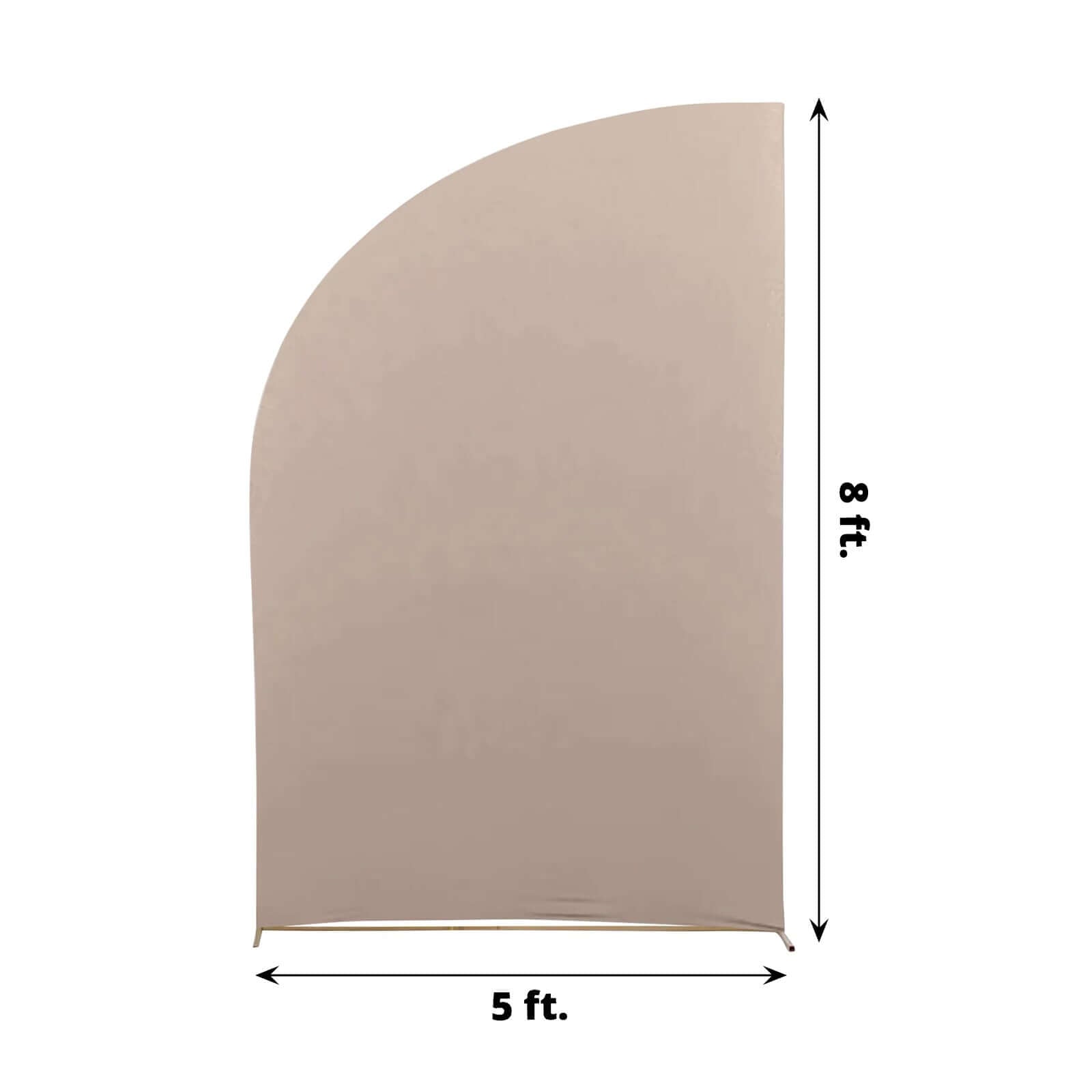 8ft Nude Spandex Fitted Wedding Arch Cover For Half Moon Top Chiara Backdrop Stand