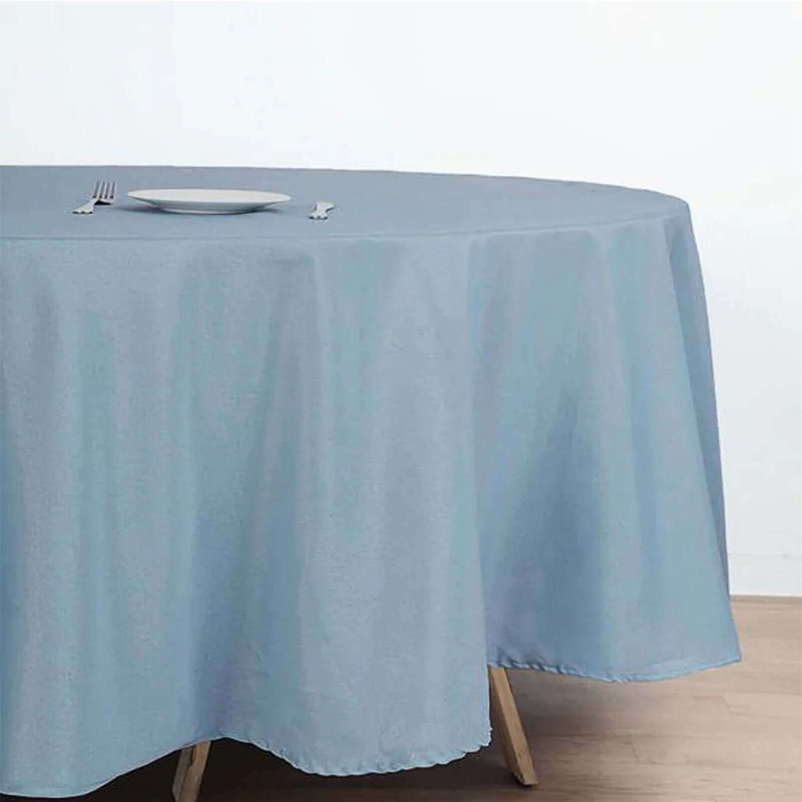 Polyester 90 Round Tablecloth Dusty Blue - Stain & Wrinkle-Resistant Table Cover