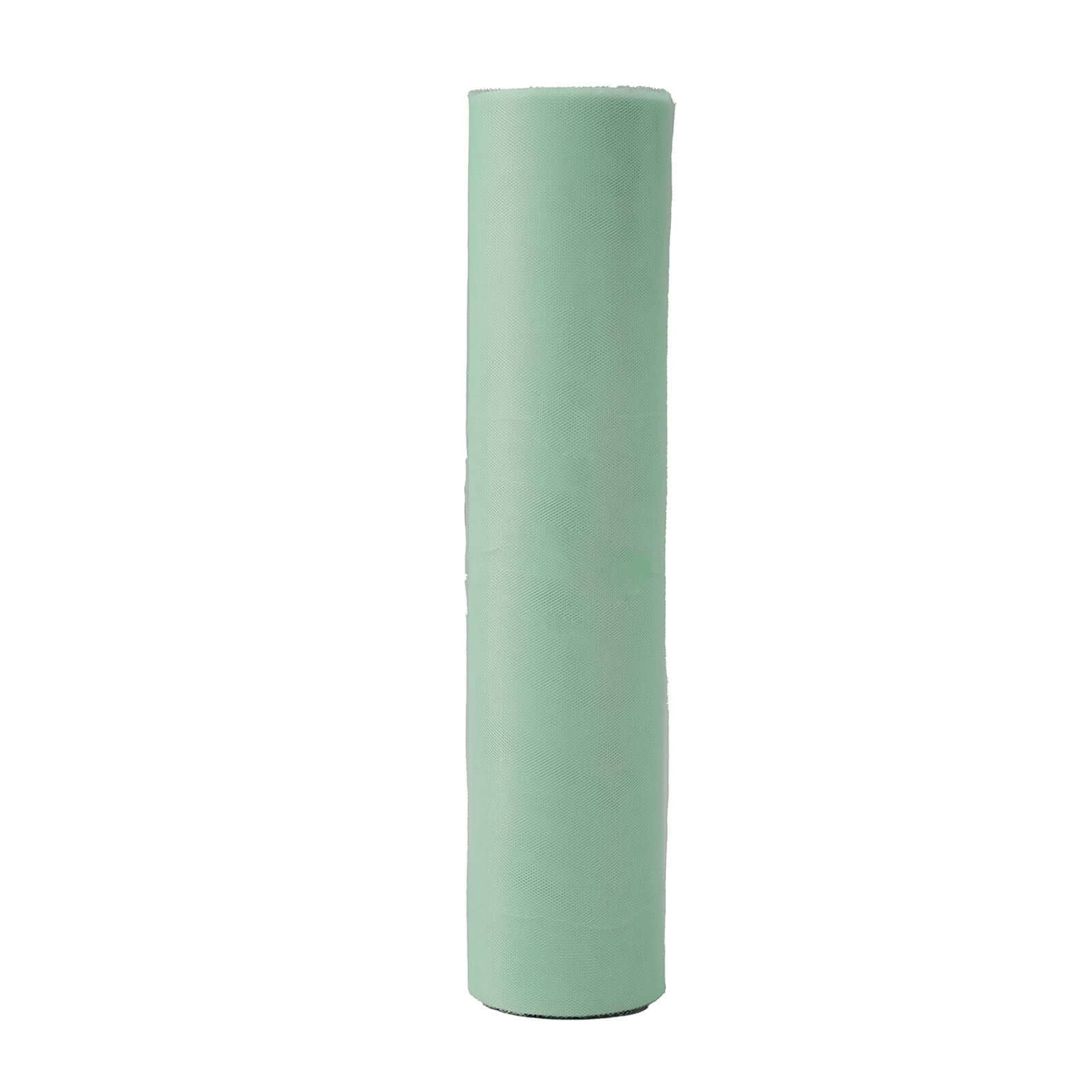 18x100 Yards Sage Green Tulle Fabric Bolt, Sheer Fabric Spool Roll For Crafts