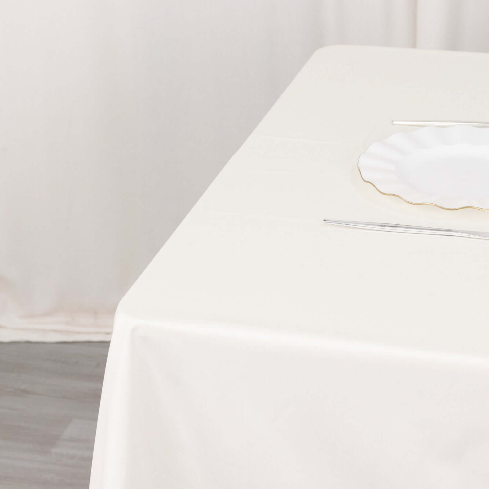 Premium Scuba 54x54 Table Overlay Square Tablecloth Ivory - Wrinkle Free & Stain Resistant Table Cover