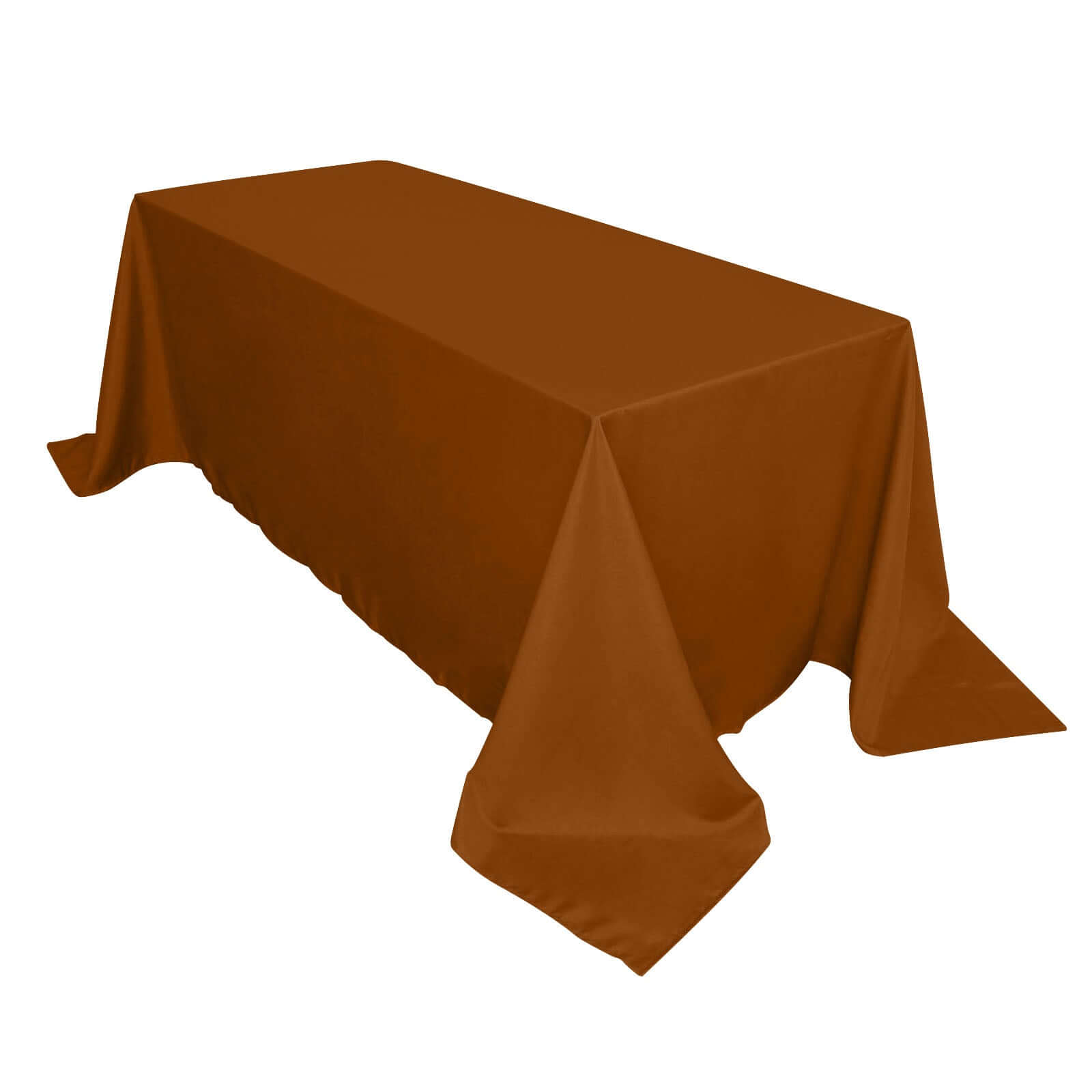 Polyester 90x132 Rectangle Tablecloth Cinnamon Brown - Seamless Wrinkle-Resistant Table Cover