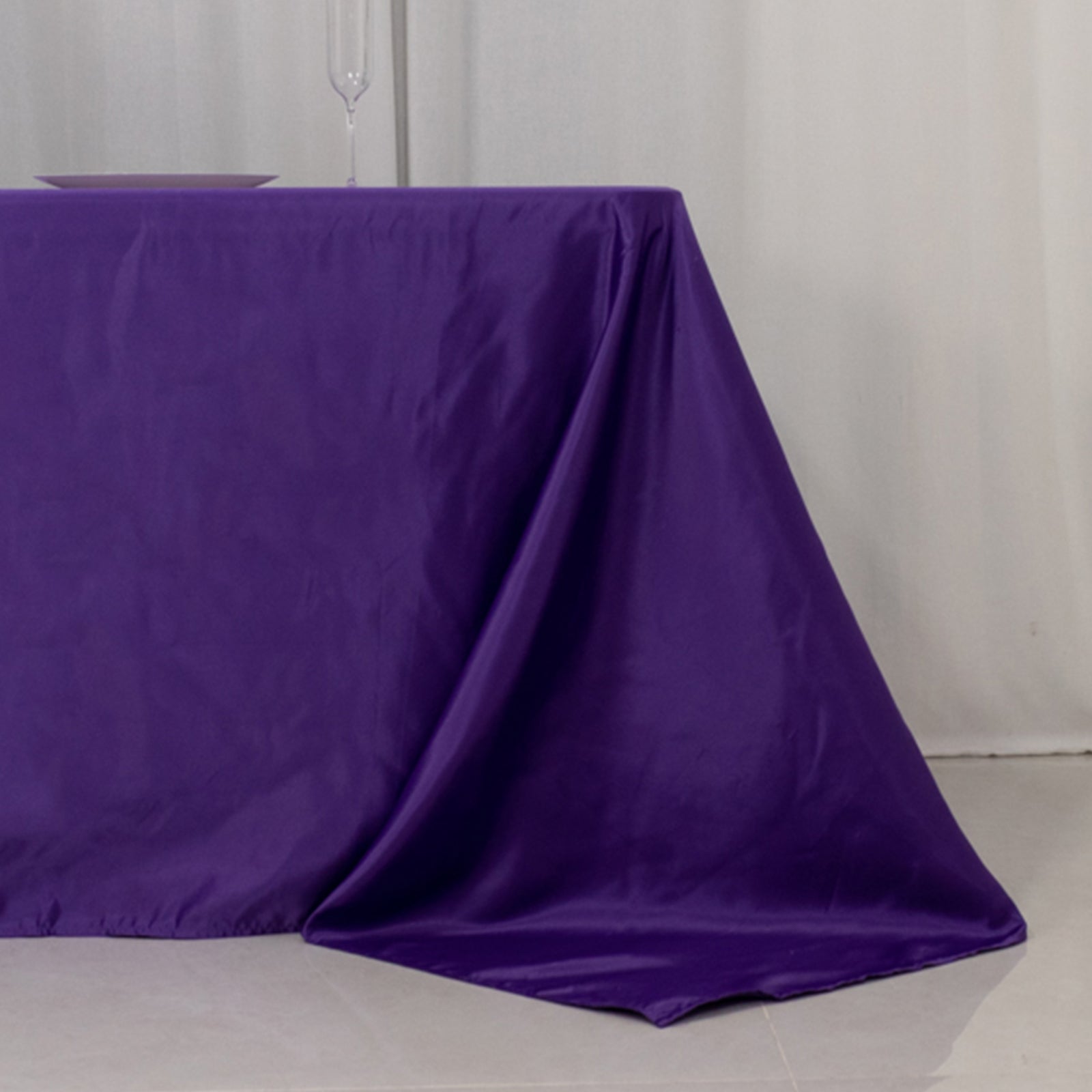 Lamour Satin 90x156 Rectangle Tablecloth Purple - Luxurious, Soft Seamless Table Cover