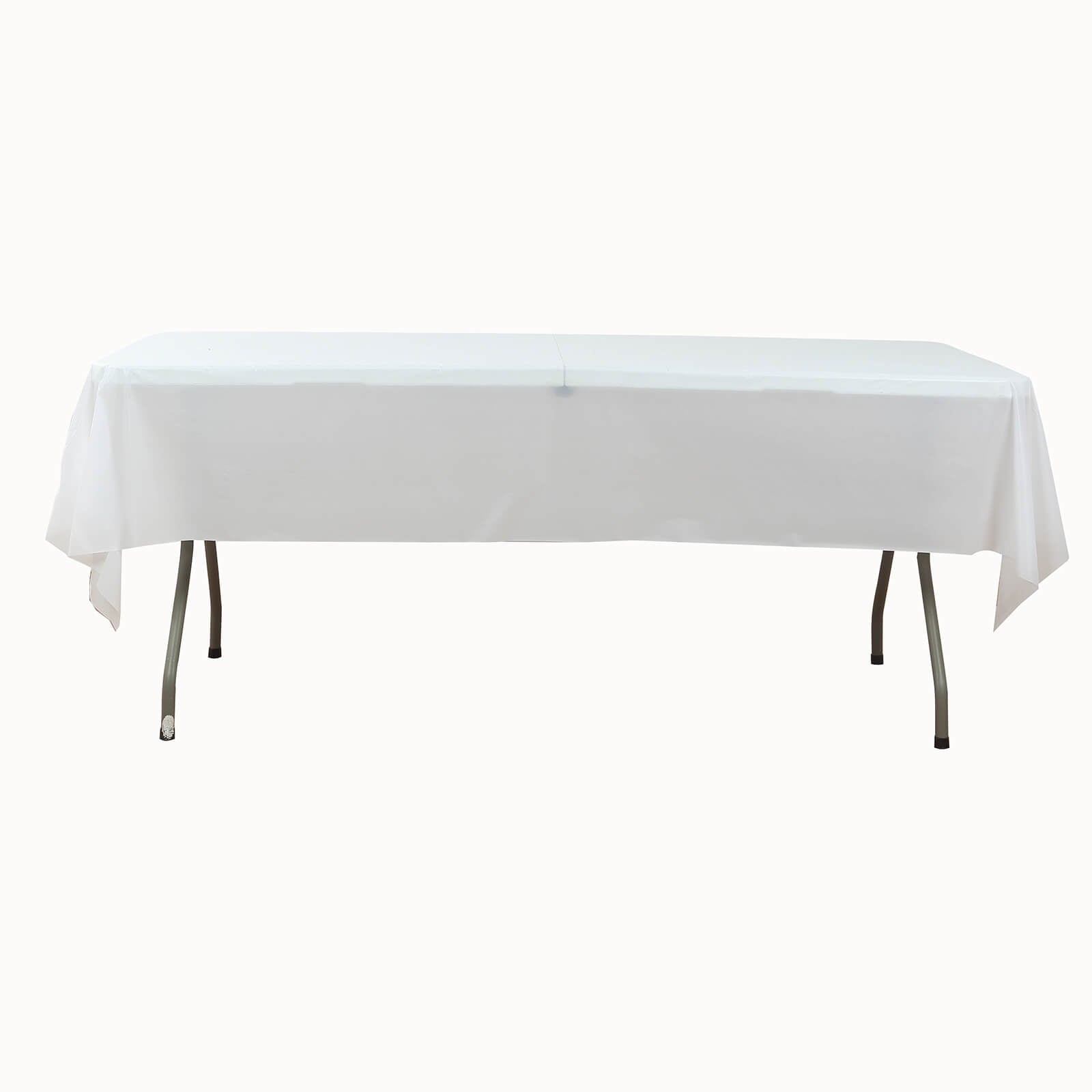 Plastic Table Cover Roll White with Slide Cutter - Customizable Disposable Tablecloth Roll 54x300ft