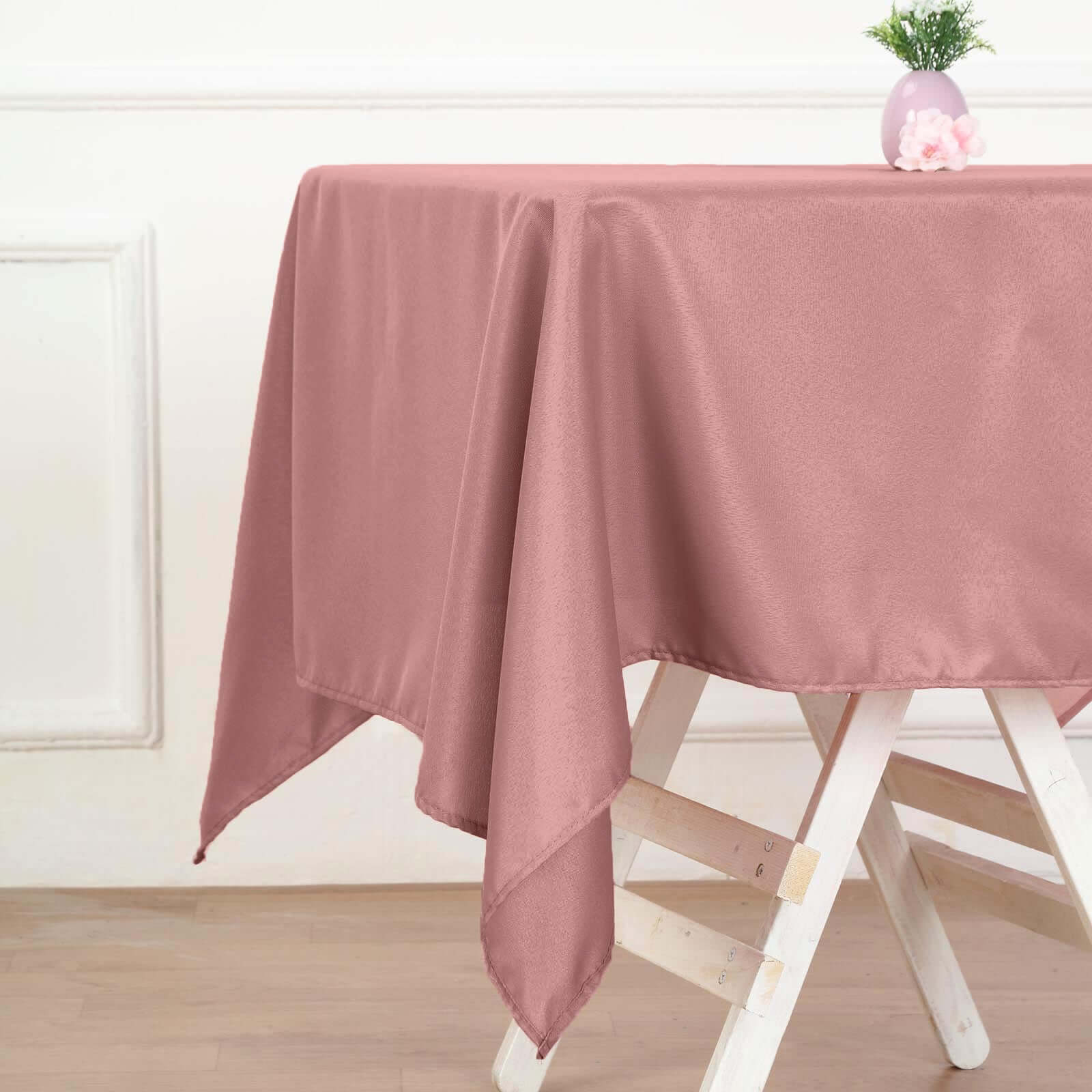 Polyester Square 54x54 Tablecloth Dusty Rose - Wrinkle-Resistant & Durable Table Cover