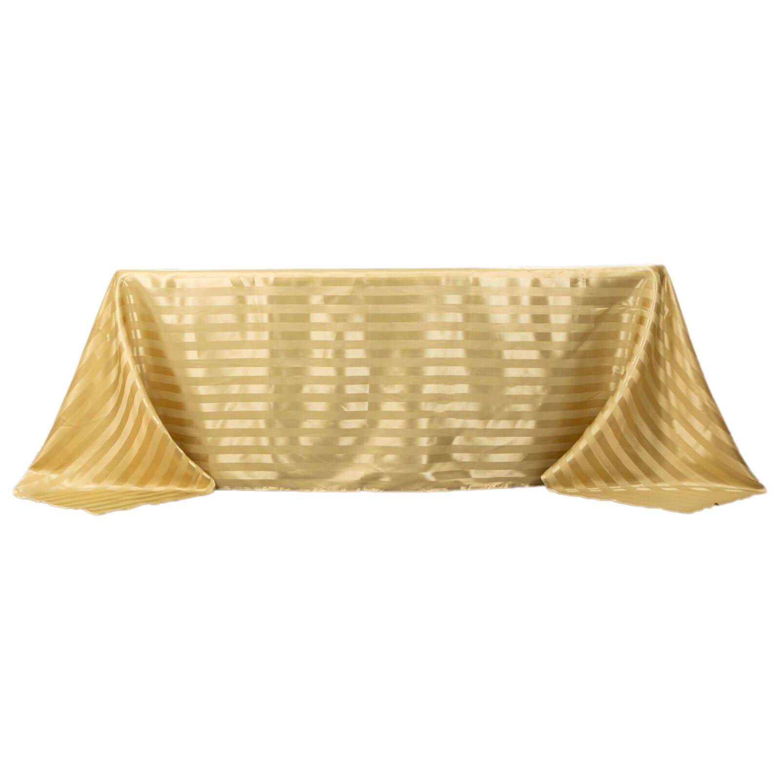 Satin Striped 90x132 Rectangular Tablecloth Champagne Satin Stripe - Seamless Silky Smooth Table Cover