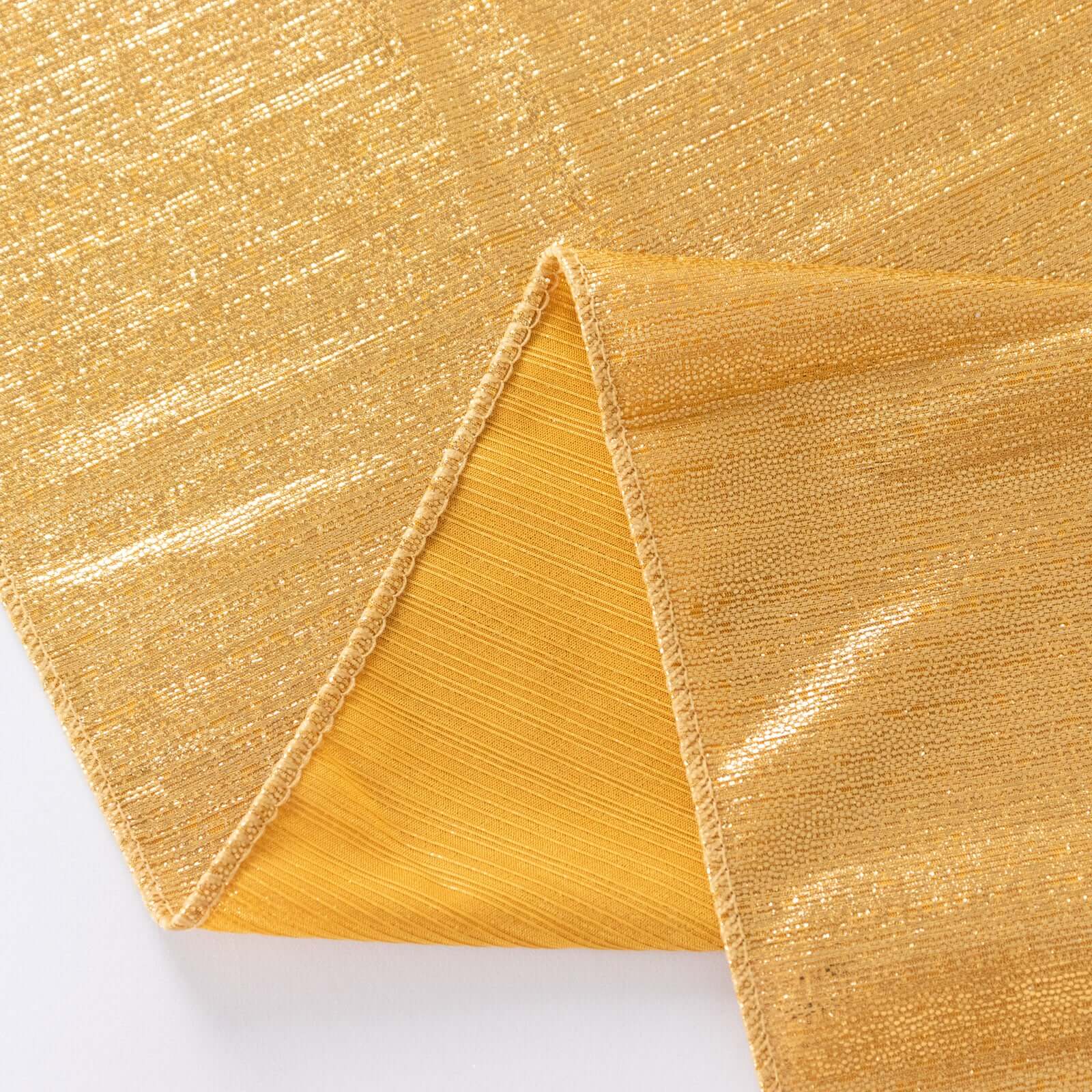 Polyester 72x72 Table Overlay Square Tablecloth Gold Shimmer Sequin Dots Wrinkle-Free Design for Stylish Celebrations