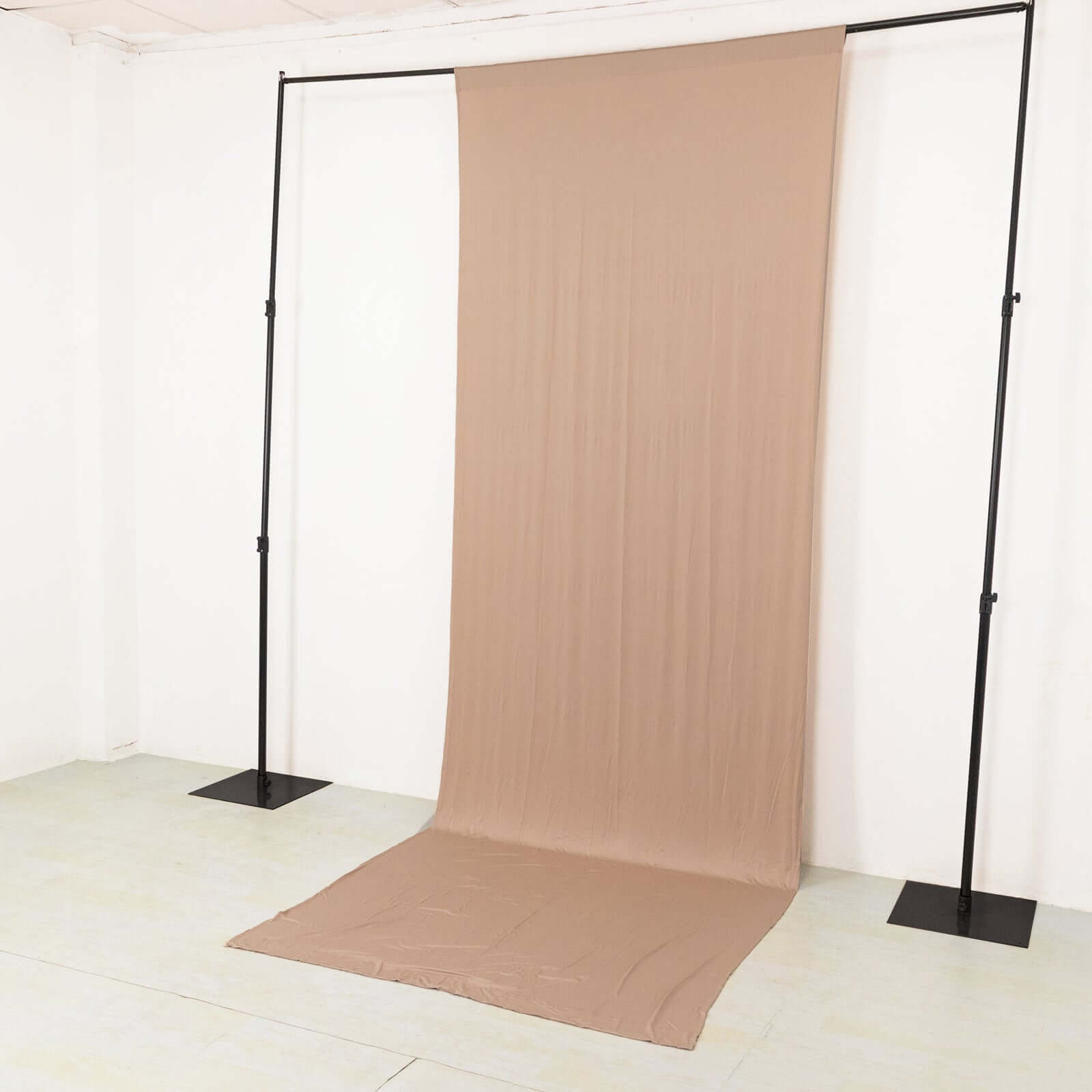 Nude 4-Way Stretch Spandex Event Curtain Drapes, Wrinkle Free Backdrop Event Panel with Rod Pockets - 5ftx14ft