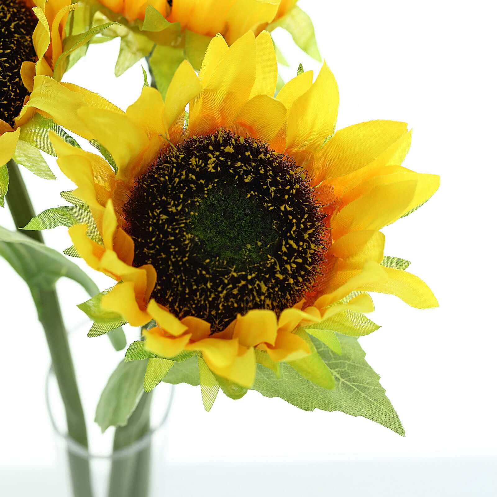 3 Stems 17 Yellow Artificial Silk Sunflower Flower Bouquet Branches