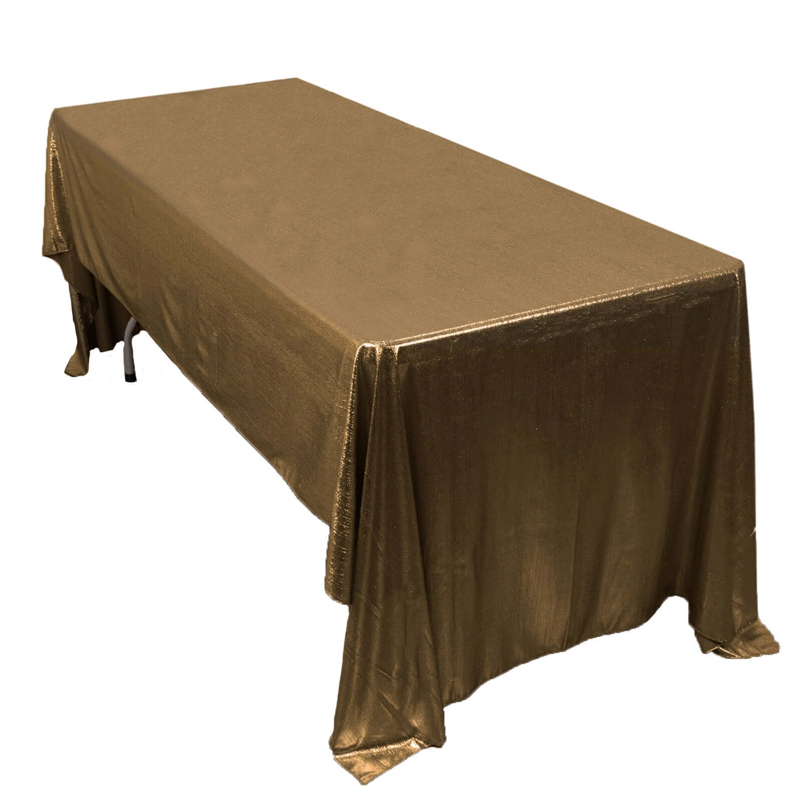 Sequin Dots Polyester 60x126 Rectangle Tablecloth Shimmering Antique Gold - Wrinkle Free & Sparkling Table Cover