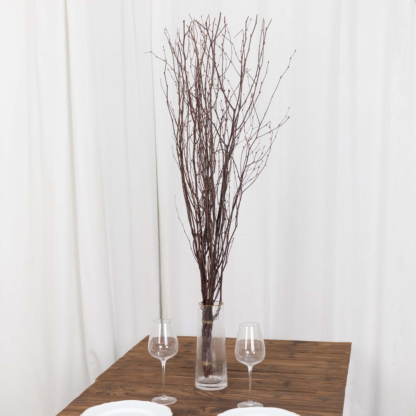 6-Pack Natural Birch Tree Branches 46 Natural - Versatile Extra Long Decorative Dried Willow Twigs Sticks for Vase Centerpiece Wedding Decor