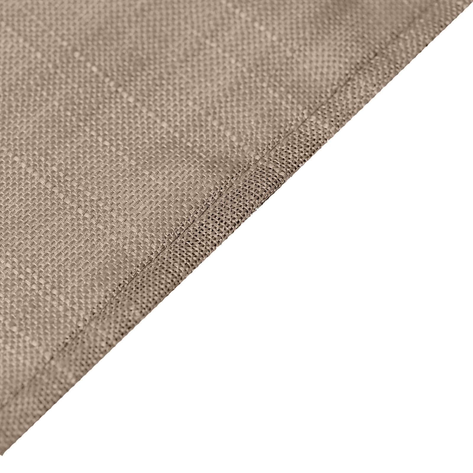 Faux Linen 108 Round Tablecloth Taupe - Slubby Textured & Wrinkle Resistant Table Cover