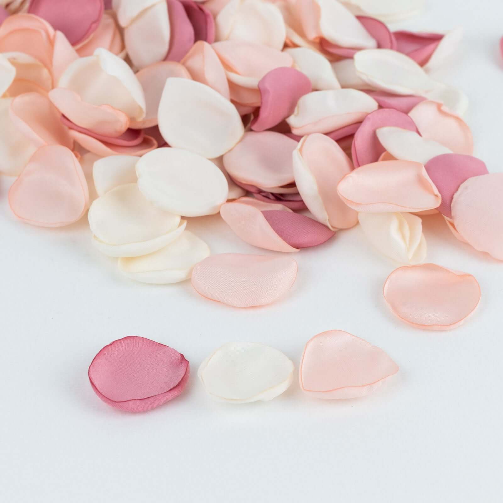 400-Pack Rose Petals Life-Like Flower Confetti Blush Mix Matte Silk Round - Decorative Event Table Scatters 2