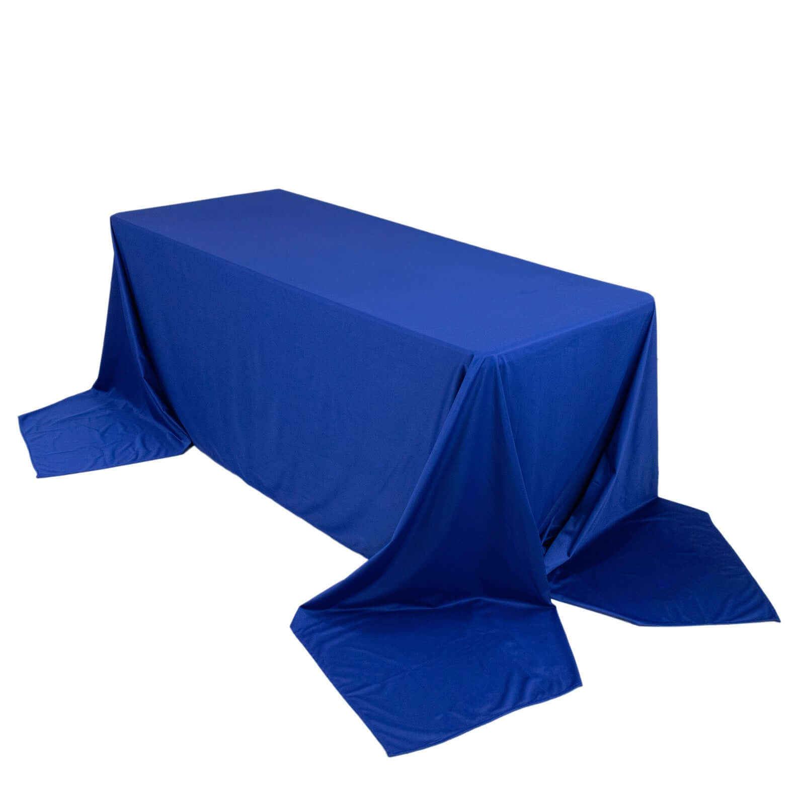 Premium Scuba Rectangular 90x156 Tablecloth Royal Blue - Wrinkle Free, Stain Resistant & Seamless Table Cover