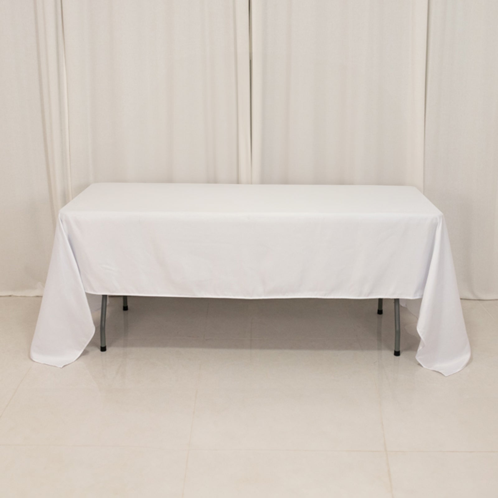 Lamour Satin 60x126 Rectangle Tablecloth White - Soft & Silk-Like Table Cover for Upscale Dining