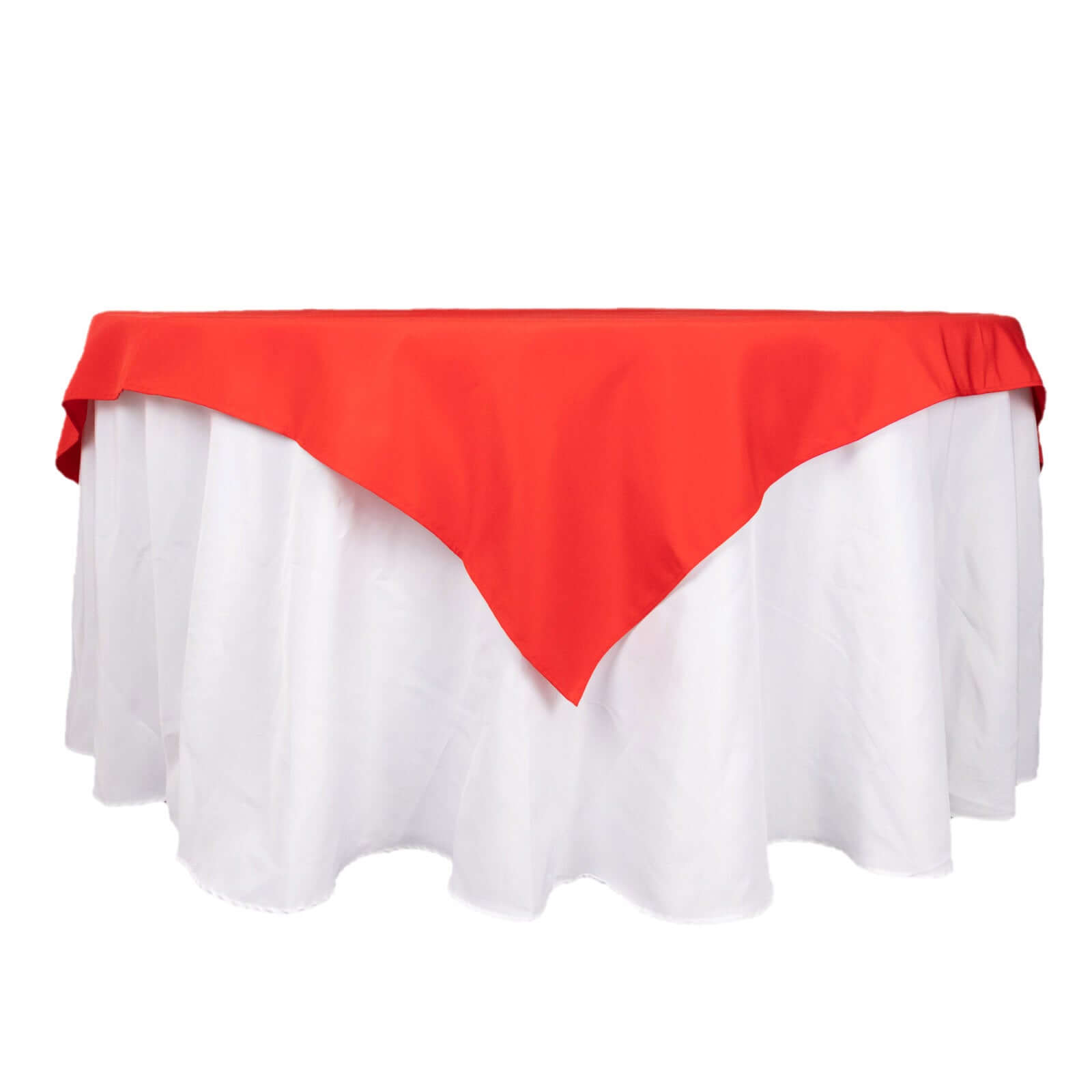 Premium Polyester 70x70 Table Overlay Square Tablecloth Red 220GSM Wrinkle-Resistant Table Cover