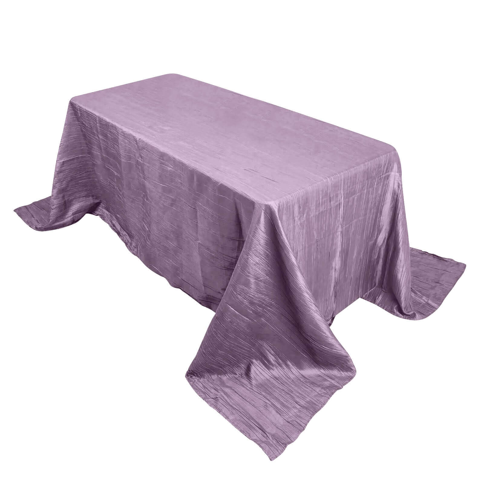 Taffeta 90x132 Rectangle Tablecloth Violet Amethyst - Seamless Accordion Crinkle Table Cover