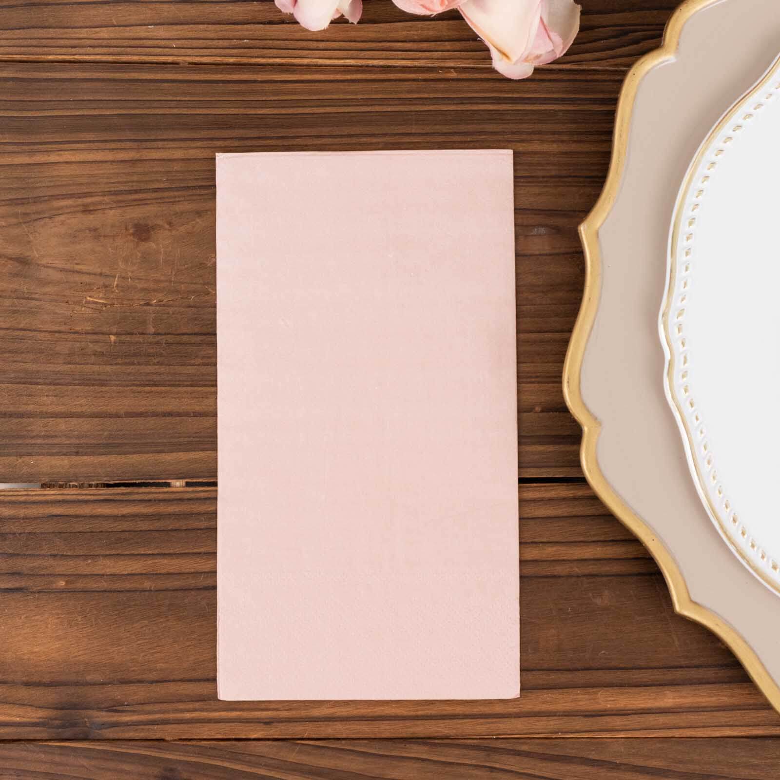 50-Pack Paper Napkins Soft Dusty Rose - Disposable 2-Ply Cocktail and Beverage Napkins for Weddings