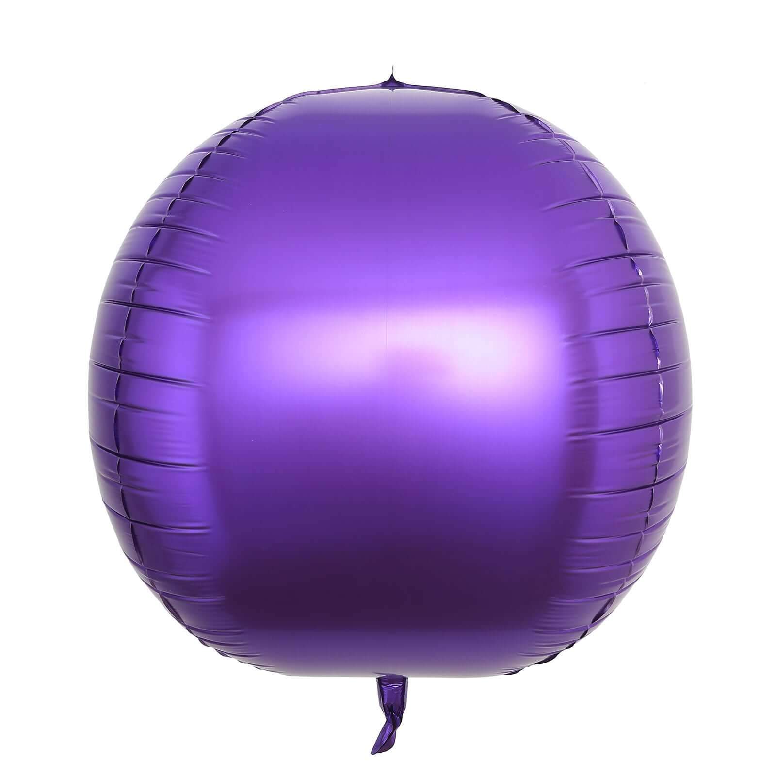 2 Pack 18 4D Shiny Purple Sphere Mylar Foil Helium or Air Balloons