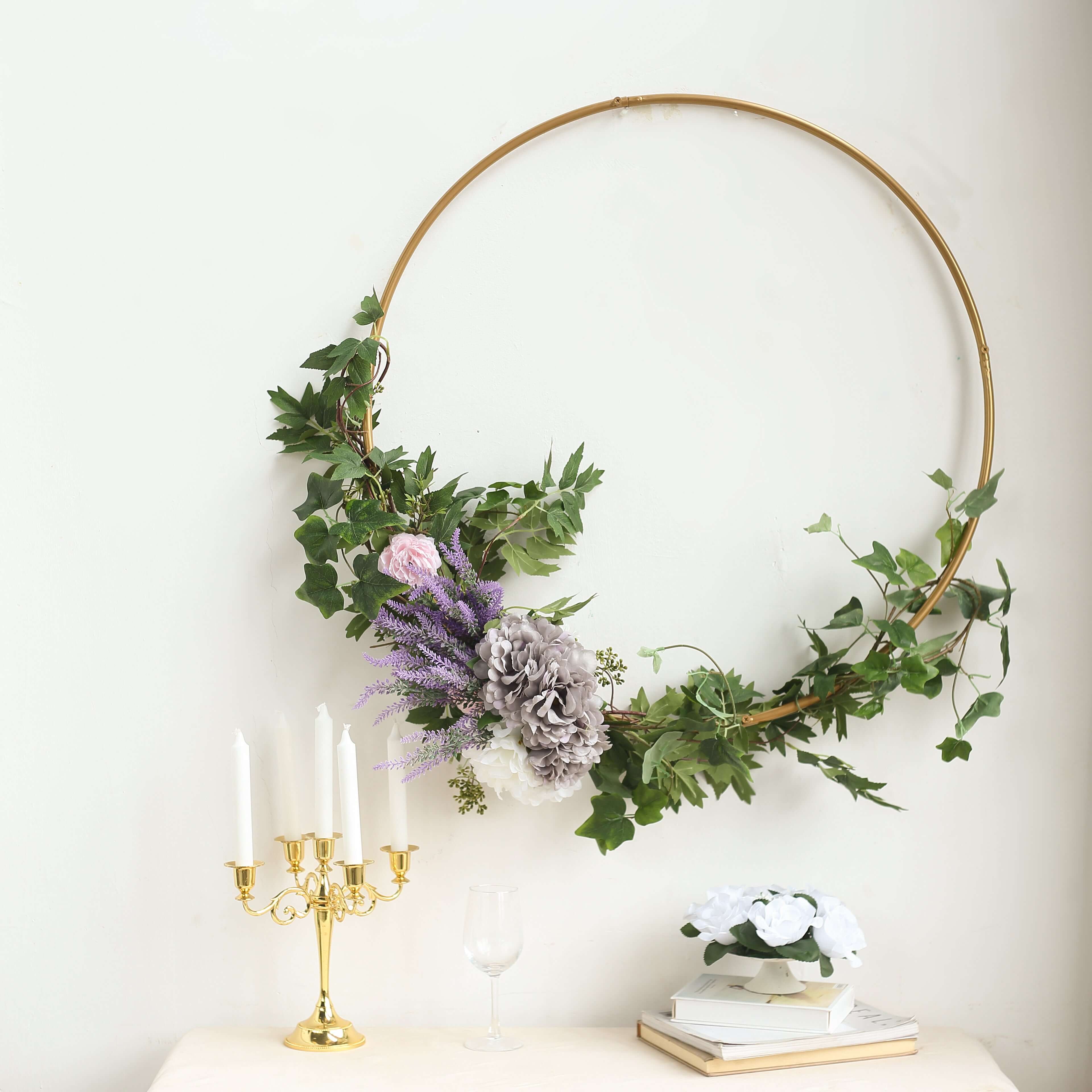 32 Gold Heavy Duty Metal Hoop Wreath, Floral Hoop