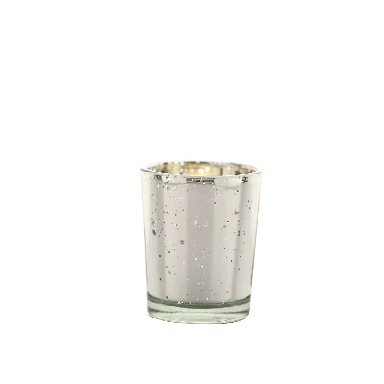 12-Pack Mercury Glass Candle Holders Silver with Speckled Design - Votive Tealight Holders 2