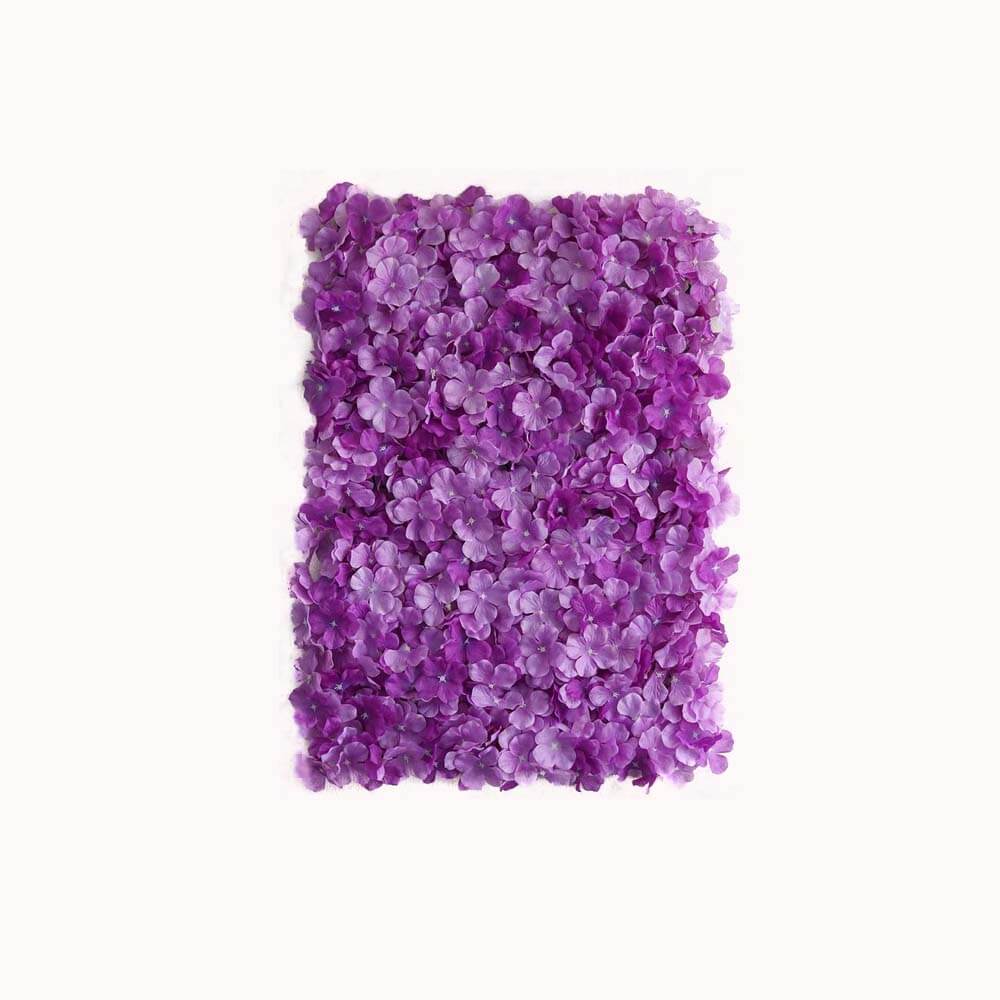 11 Sq ft. Purple UV Protected Hydrangea Flower Wall Mat Backdrop - 4 Artificial Panels