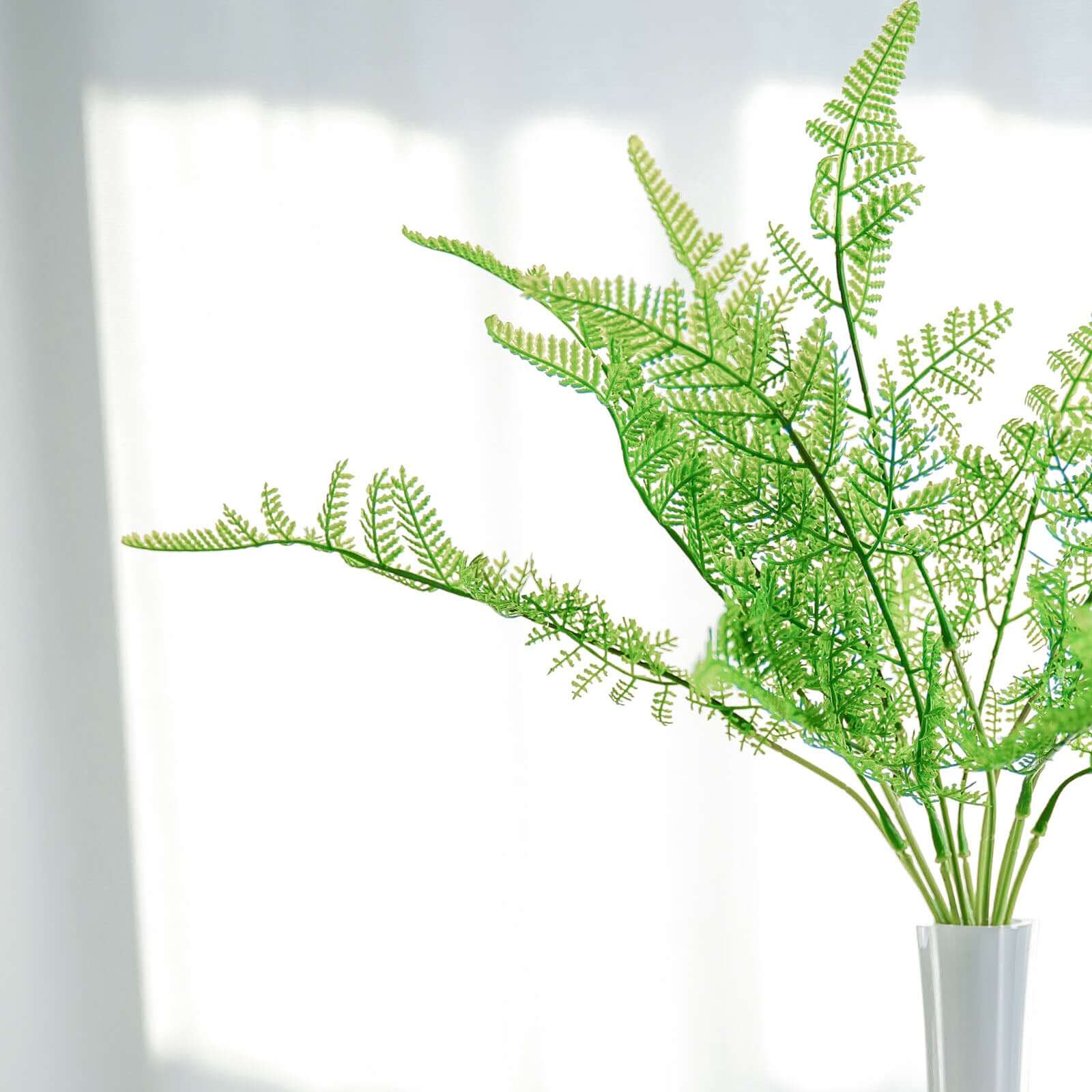 2 Stems Green Artificial Asparagus Fern Leaf Plant Indoor Faux Spray