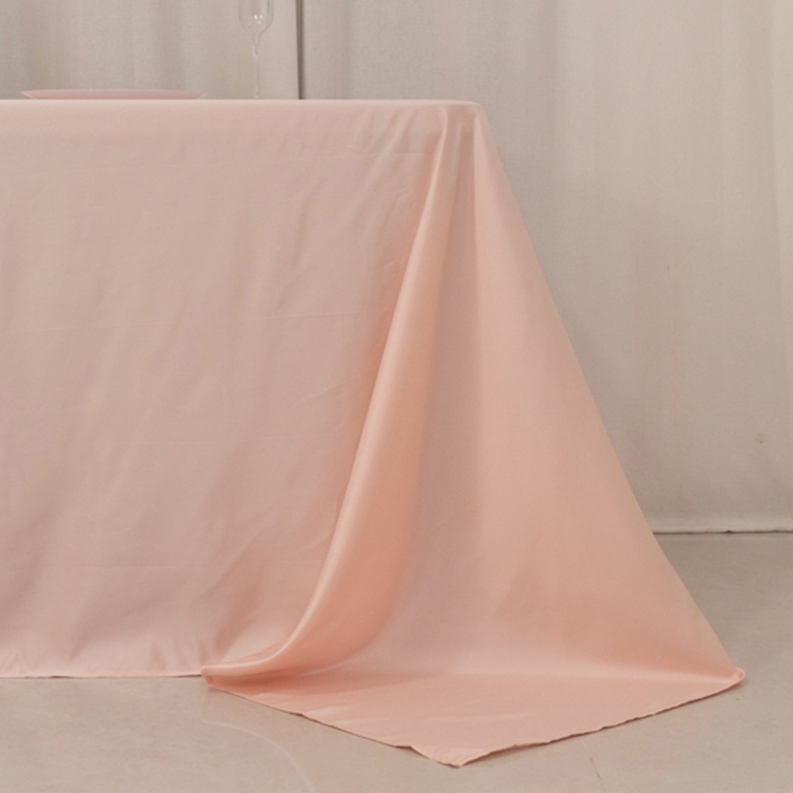 Lamour Satin 90x156 Rectangle Tablecloth Blush - Luxurious, Soft Seamless Table Cover