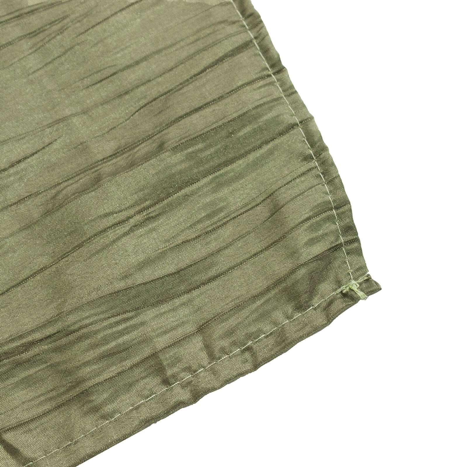 Taffeta 120 Round Tablecloth Dusty Sage Green - Seamless Accordion Crinkle Table Cover