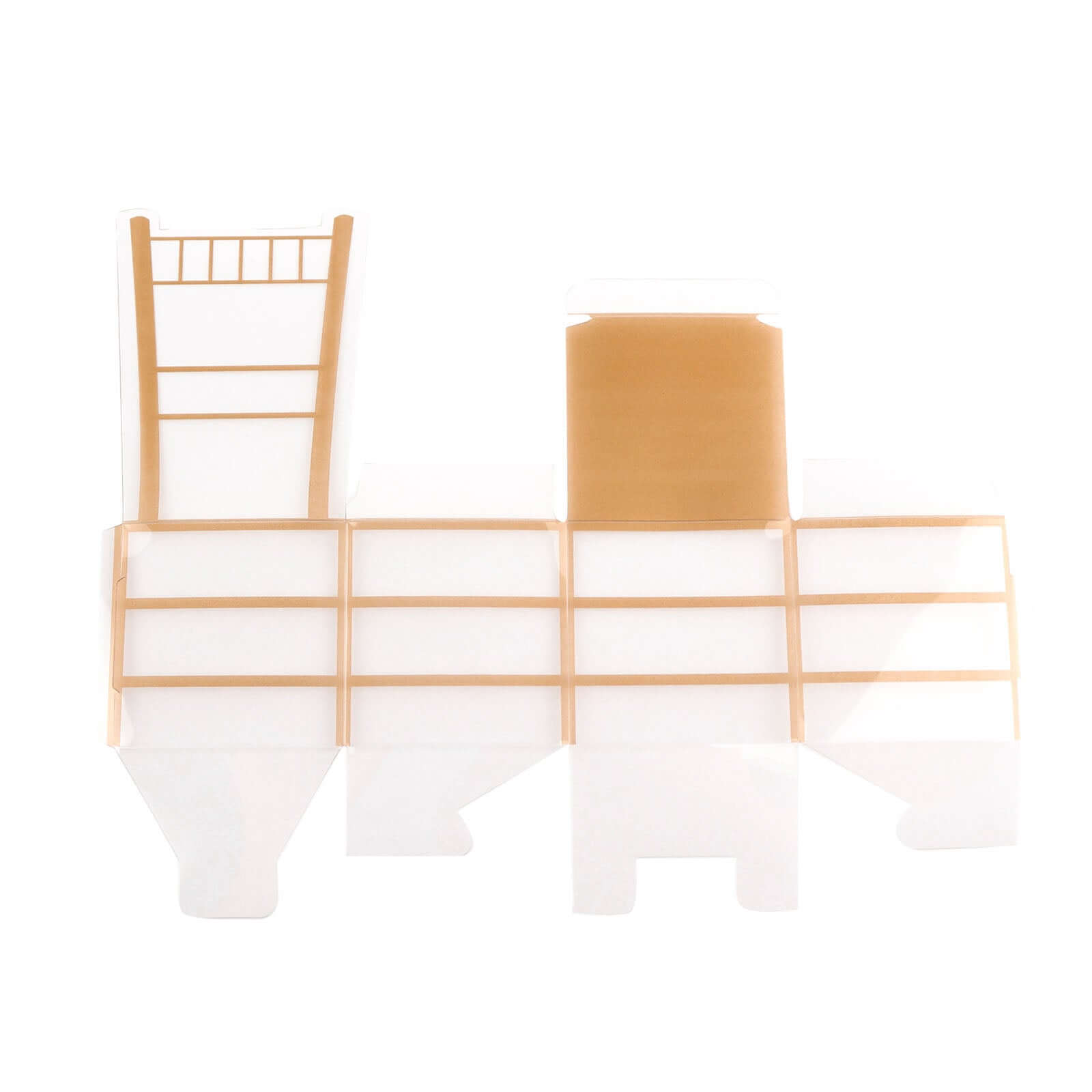 25 Pack Clear and Gold PVC Chiavari Chair-Shaped Party Favor Candy Gift Boxes - 2x5