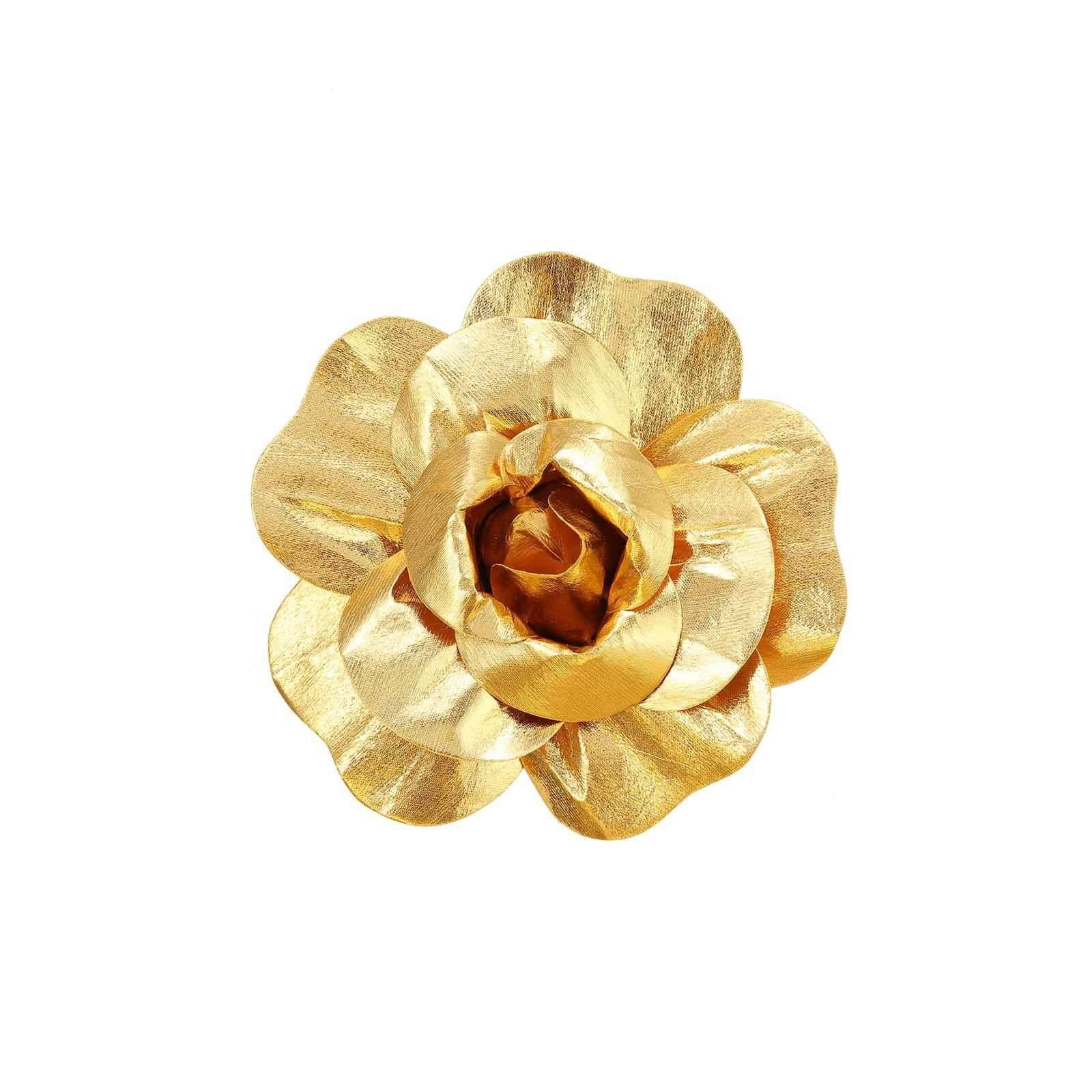 6 Pack 8 Metallic Gold Real Touch Artificial Foam DIY Craft Roses