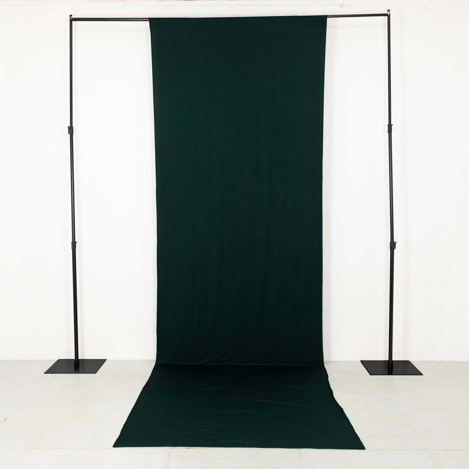 Hunter Emerald Green 4-Way Stretch Spandex Event Curtain Drapes, Wrinkle Free Backdrop Event Panel with Rod Pockets - 5ftx16ft