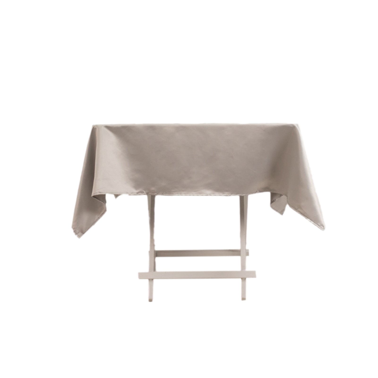 Lamour Satin 54x54 Square Tablecloth Silver - Durable & Silk-Like Table Cover