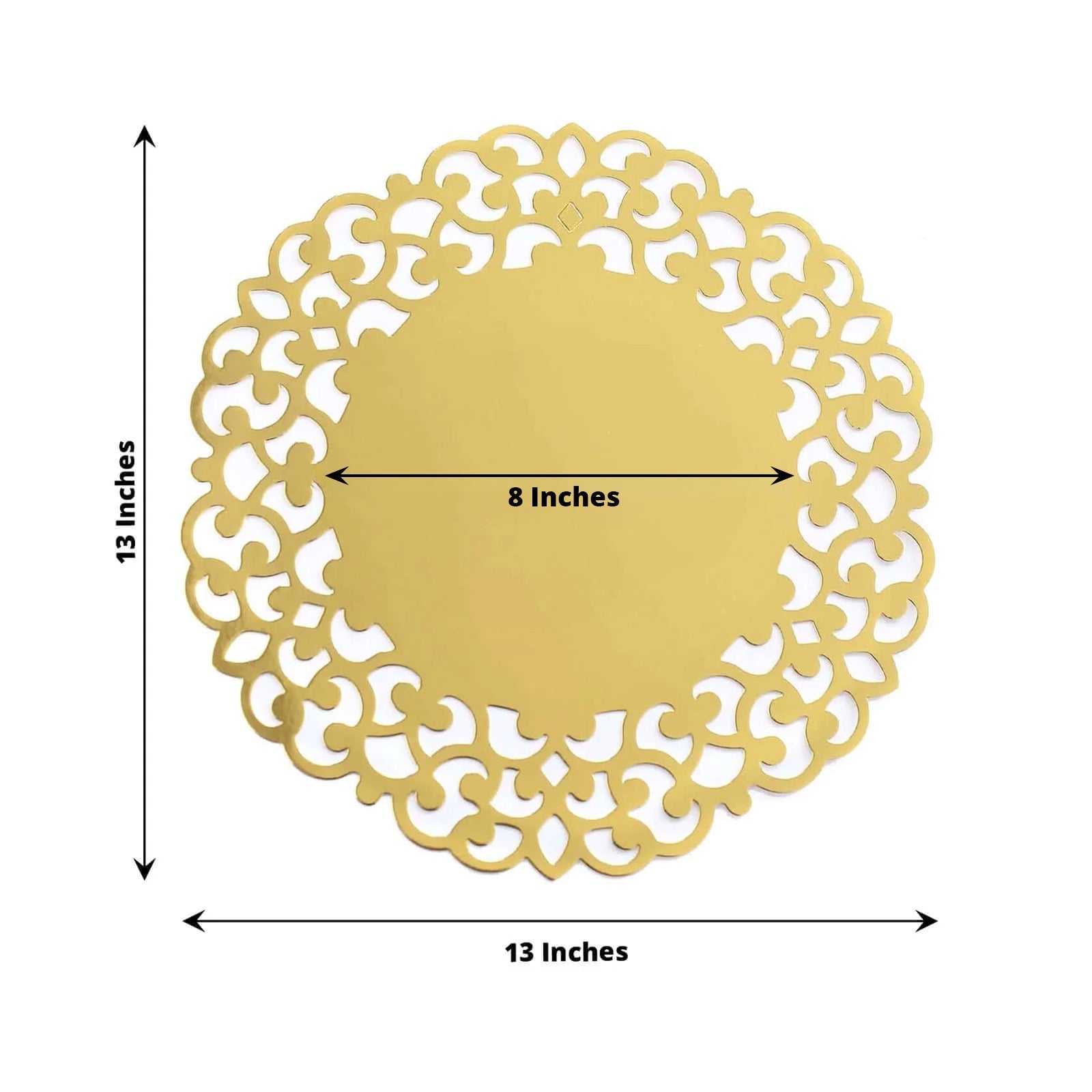 6-Pack Disposable Table Placemats in Metallic Gold with Laser Cut Floral Rim - 400GSM Cardboard Placemats for Glamorous Table Settings 13