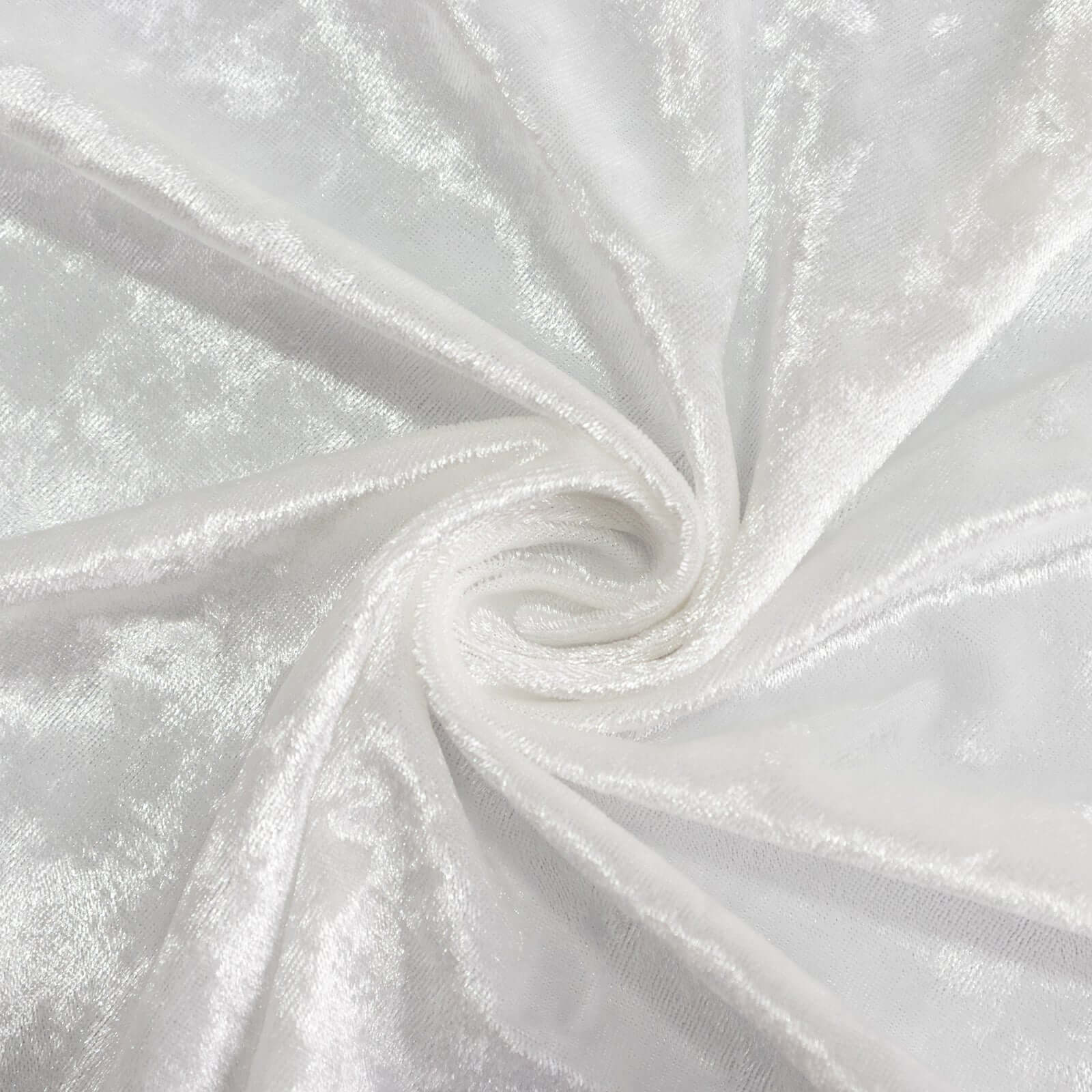 Premium Crushed Velvet 90x156 Rectangle Tablecloth White - Reusable Soft & Sophisticated Seamless Table Cover
