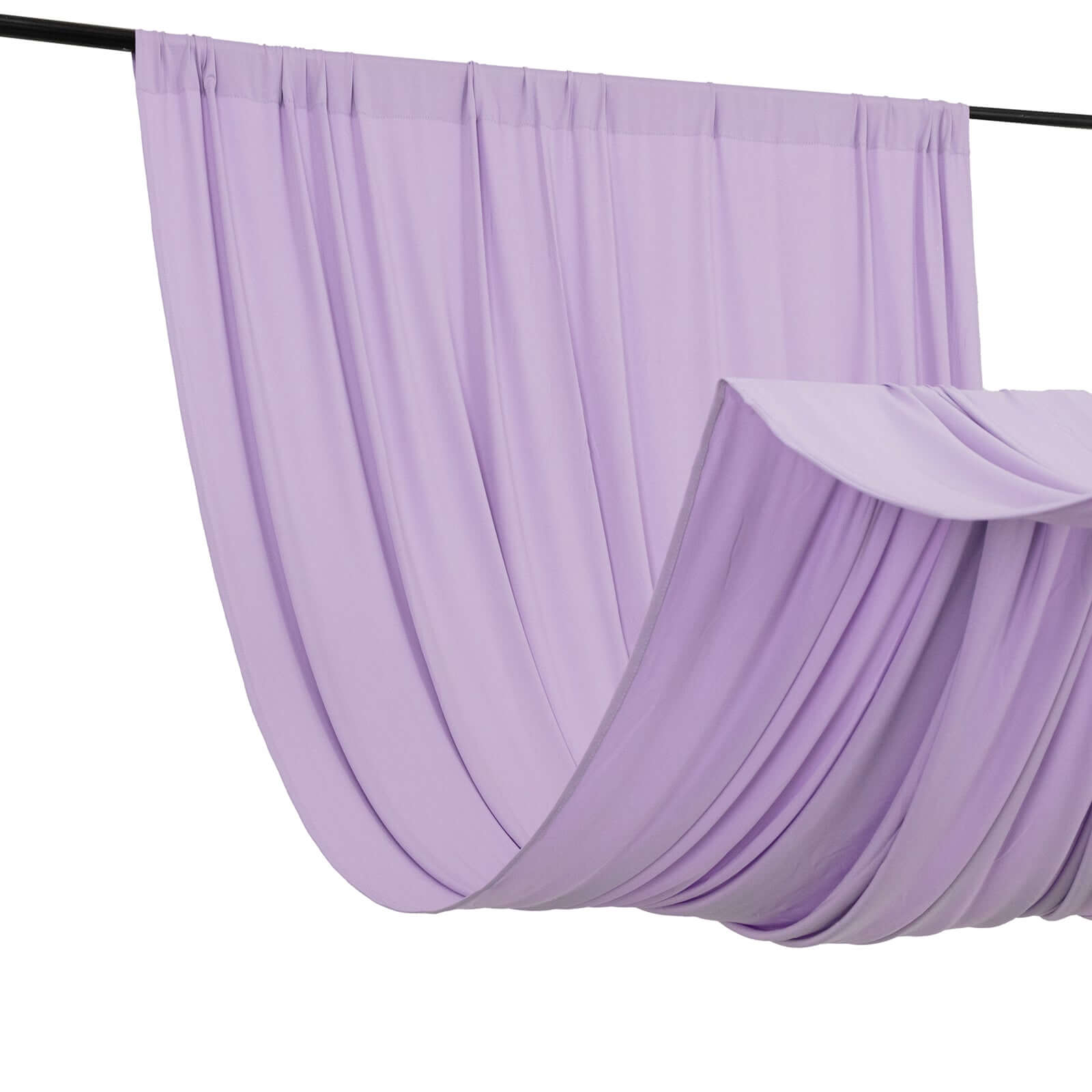 Lavender 4-Way Stretch Spandex Event Curtain Drapes, Wrinkle Free Backdrop Event Panel with Rod Pockets - 5ftx10ft